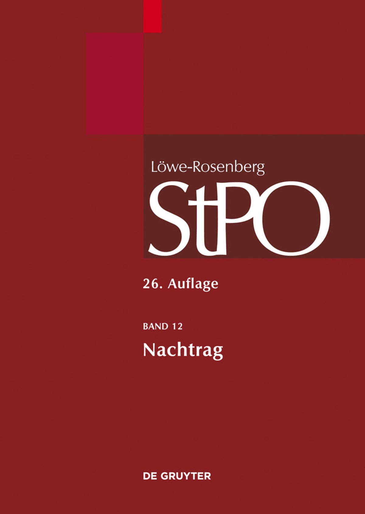 Cover image for Nachtrag ISBN 9783110284942