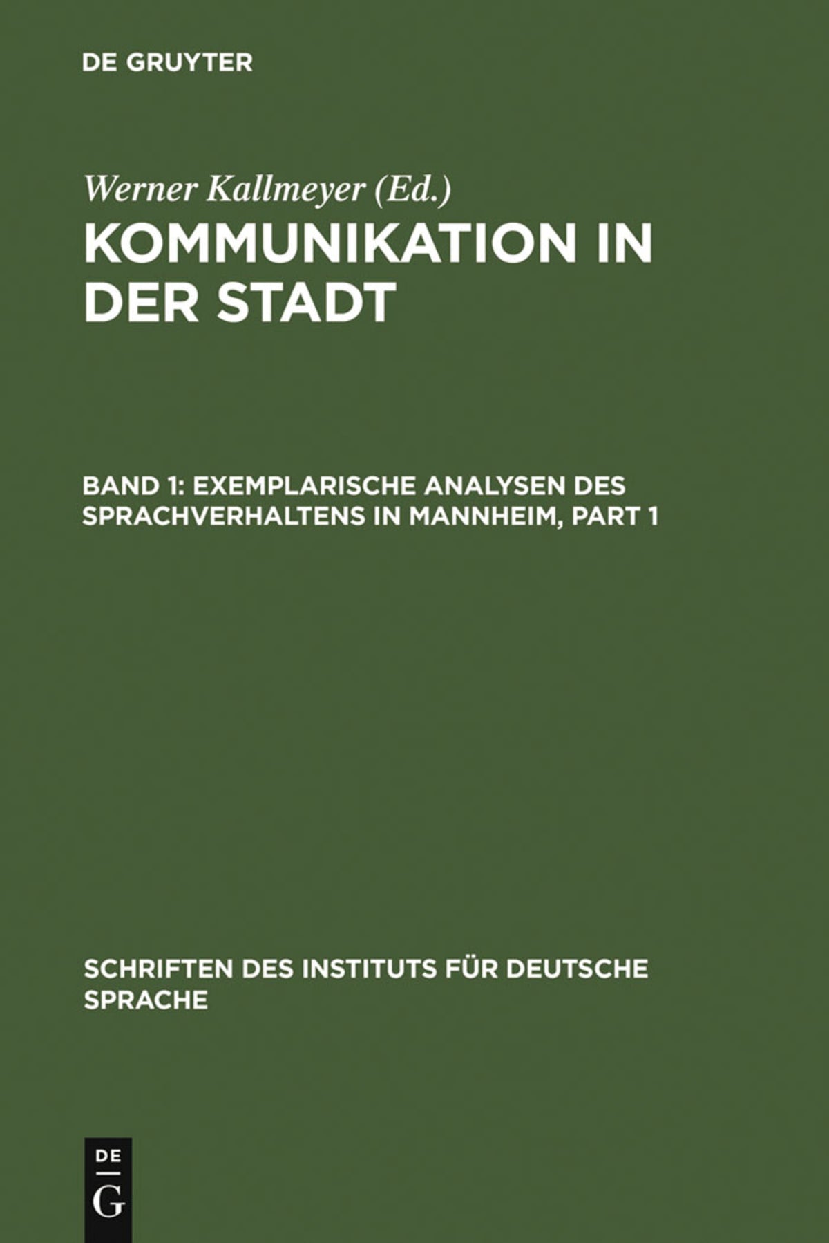 Cover image for Exemplarische Analysen des Sprachverhaltens in Mannheim ISBN 9783110143805