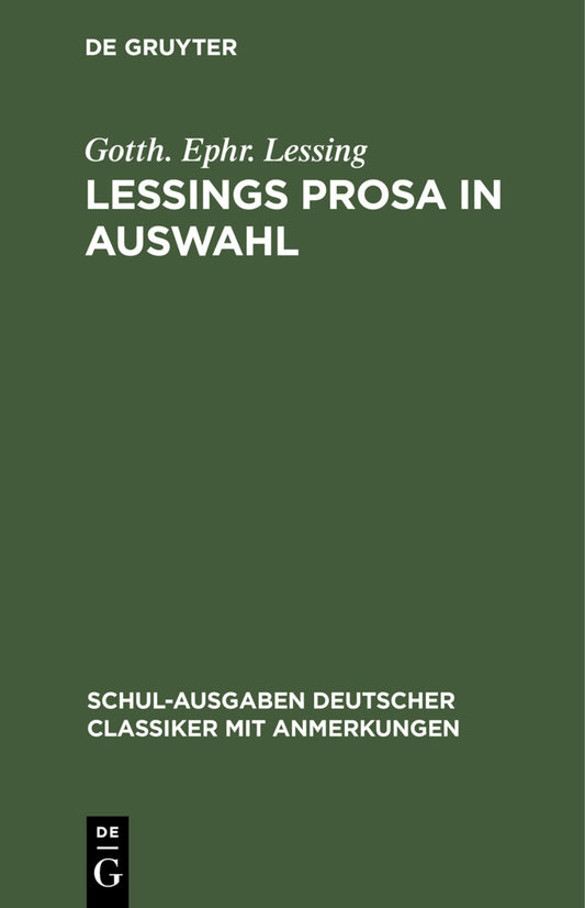 Lessings Prosa in Auswahl