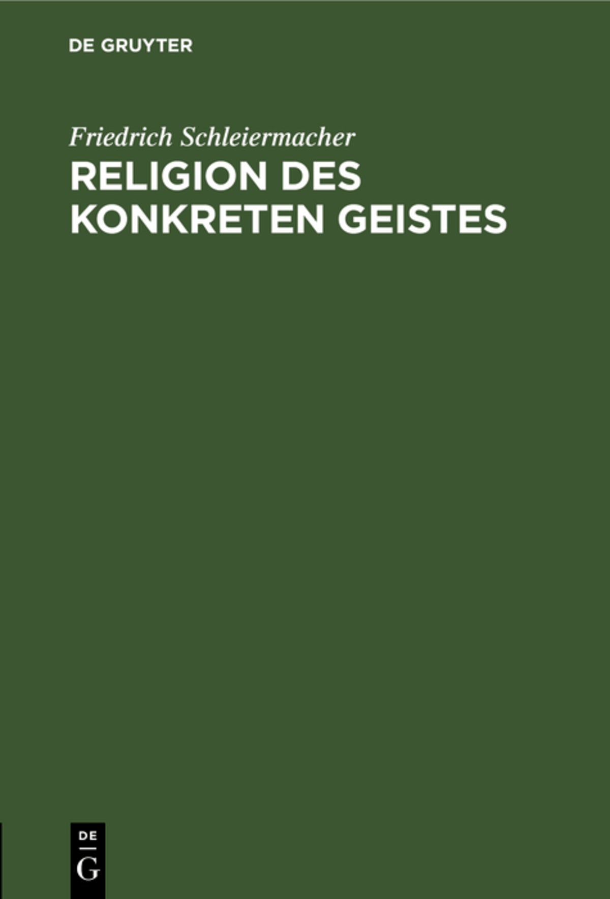Cover image for Religion des Konkreten Geistes ISBN 9783112305362