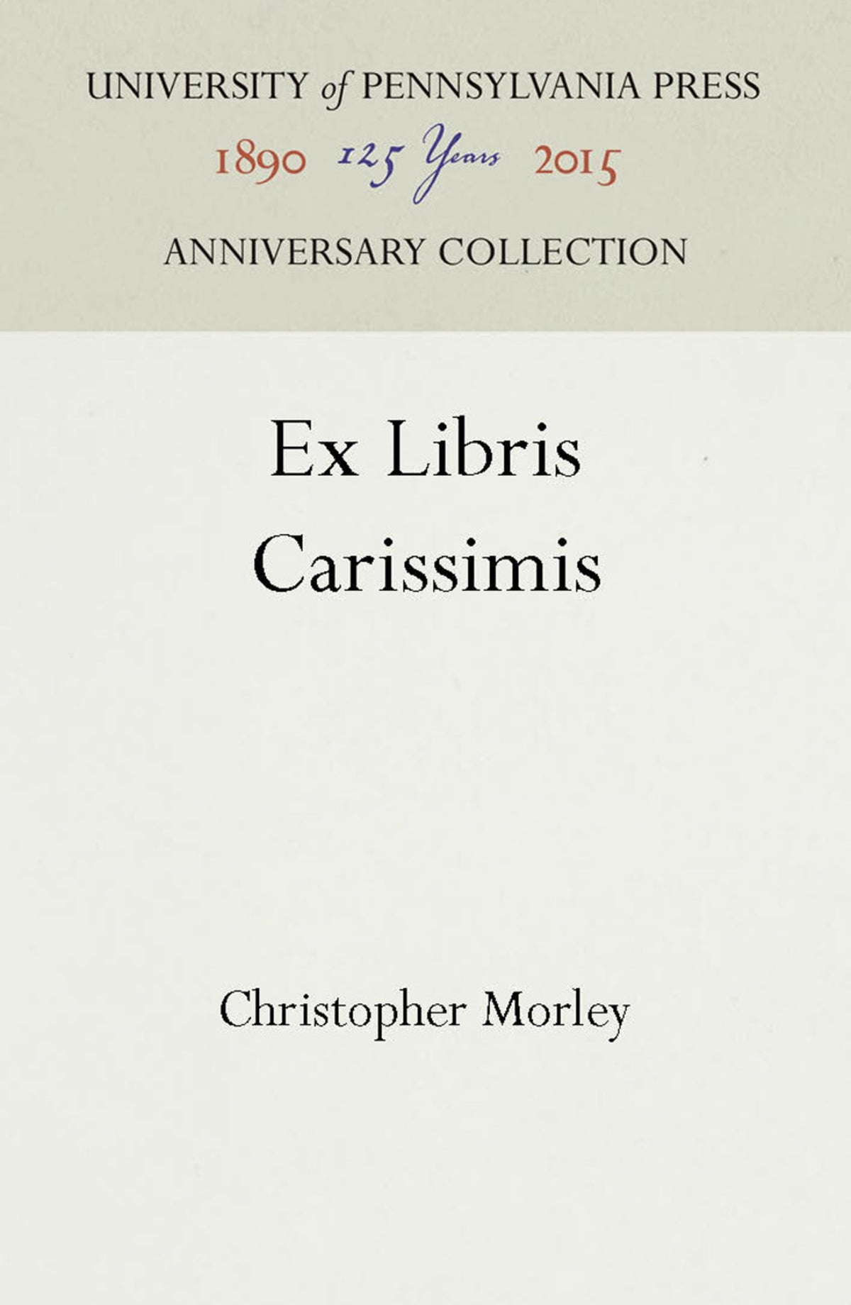 Cover image for Ex Libris Carissimis ISBN 9781512804652