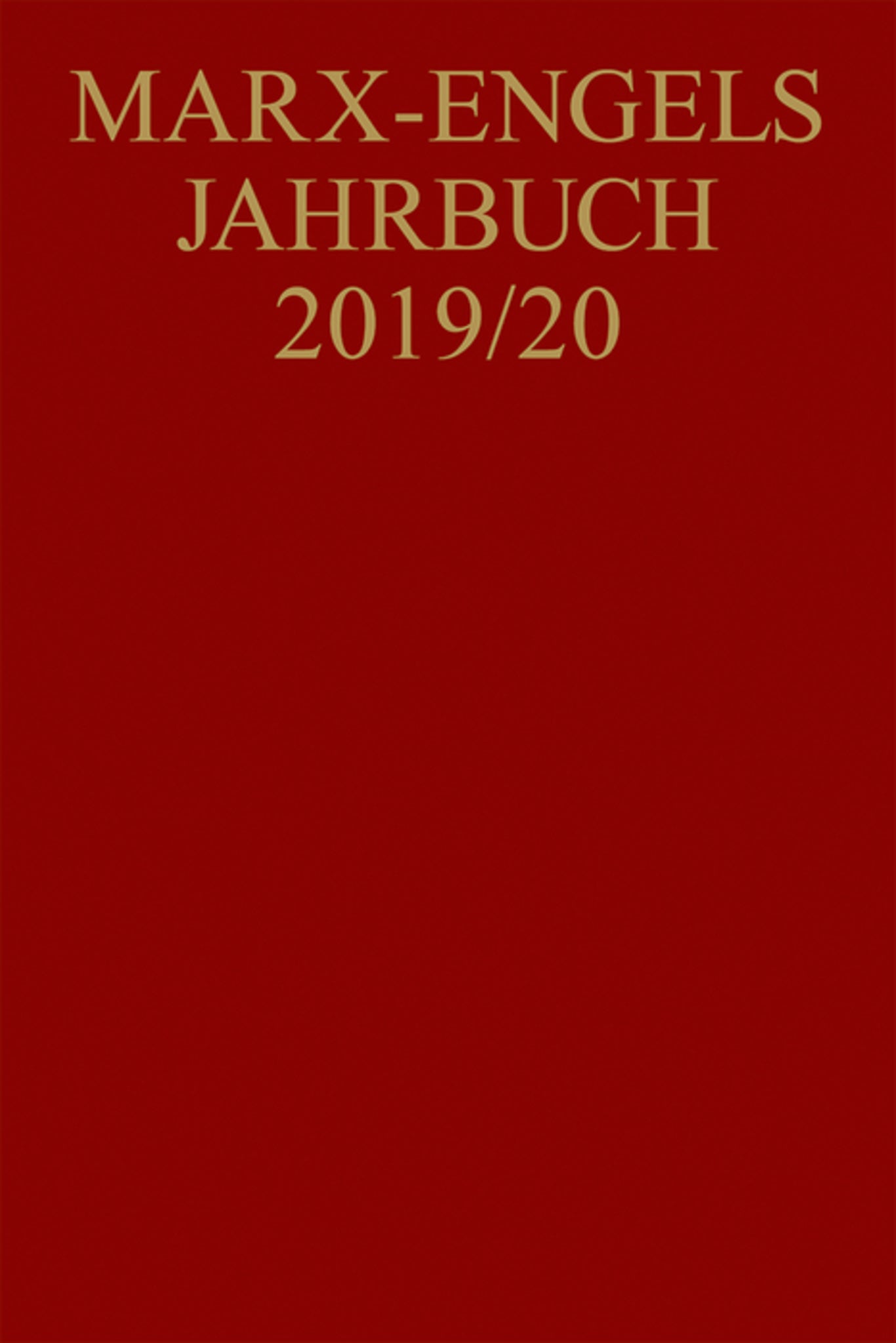Marx-Engels-Jahrbuch 2019/20