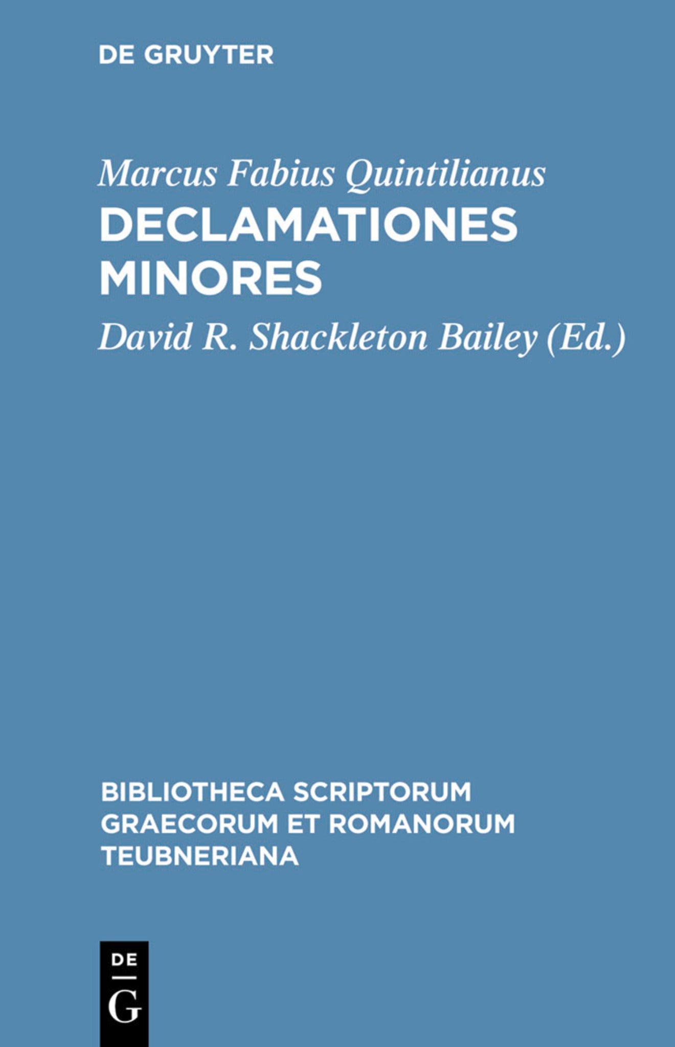 Cover image for Declamationes minores ISBN 9783598717536