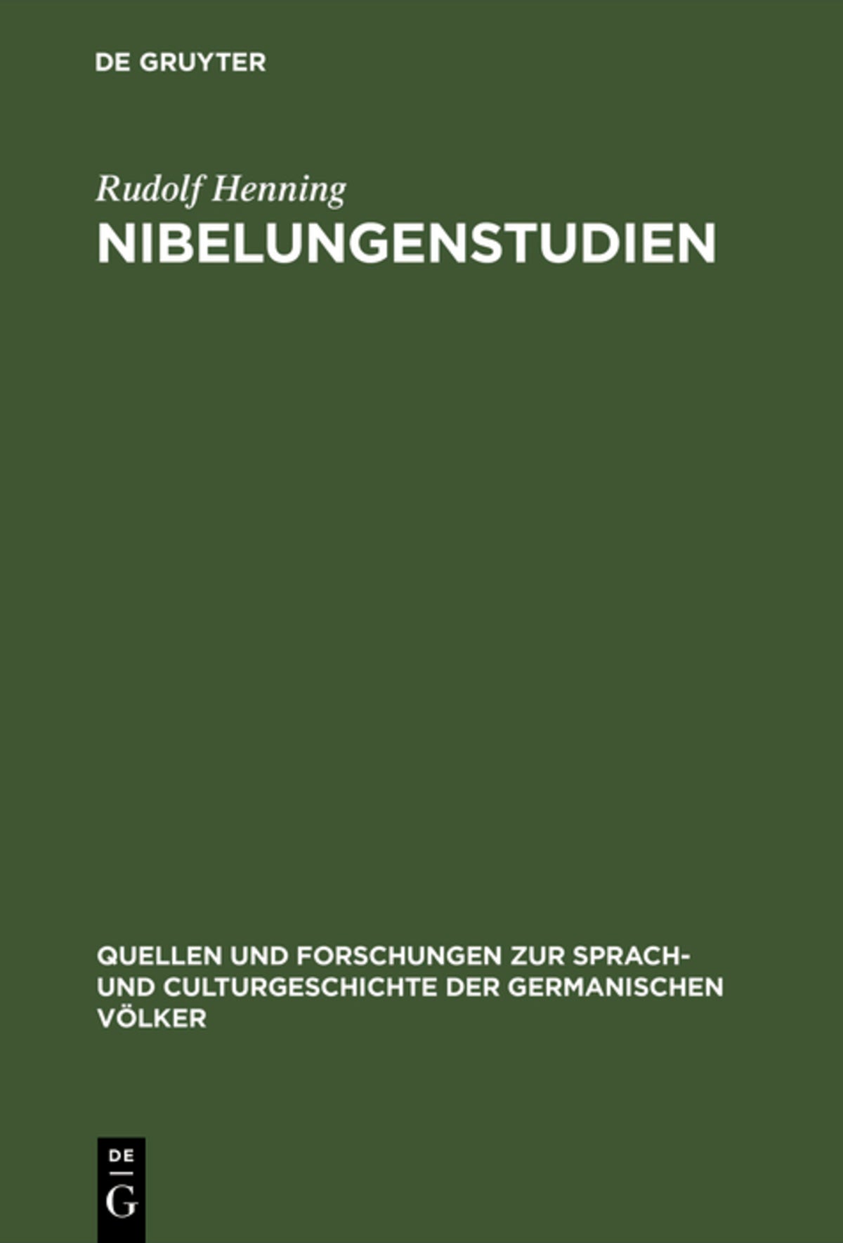 Cover image for Nibelungenstudien ISBN 9783110993059