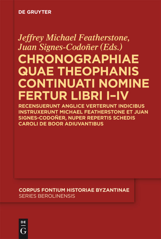 Chronographiae quae Theophanis Continuati nomine fertur Libri I-IV