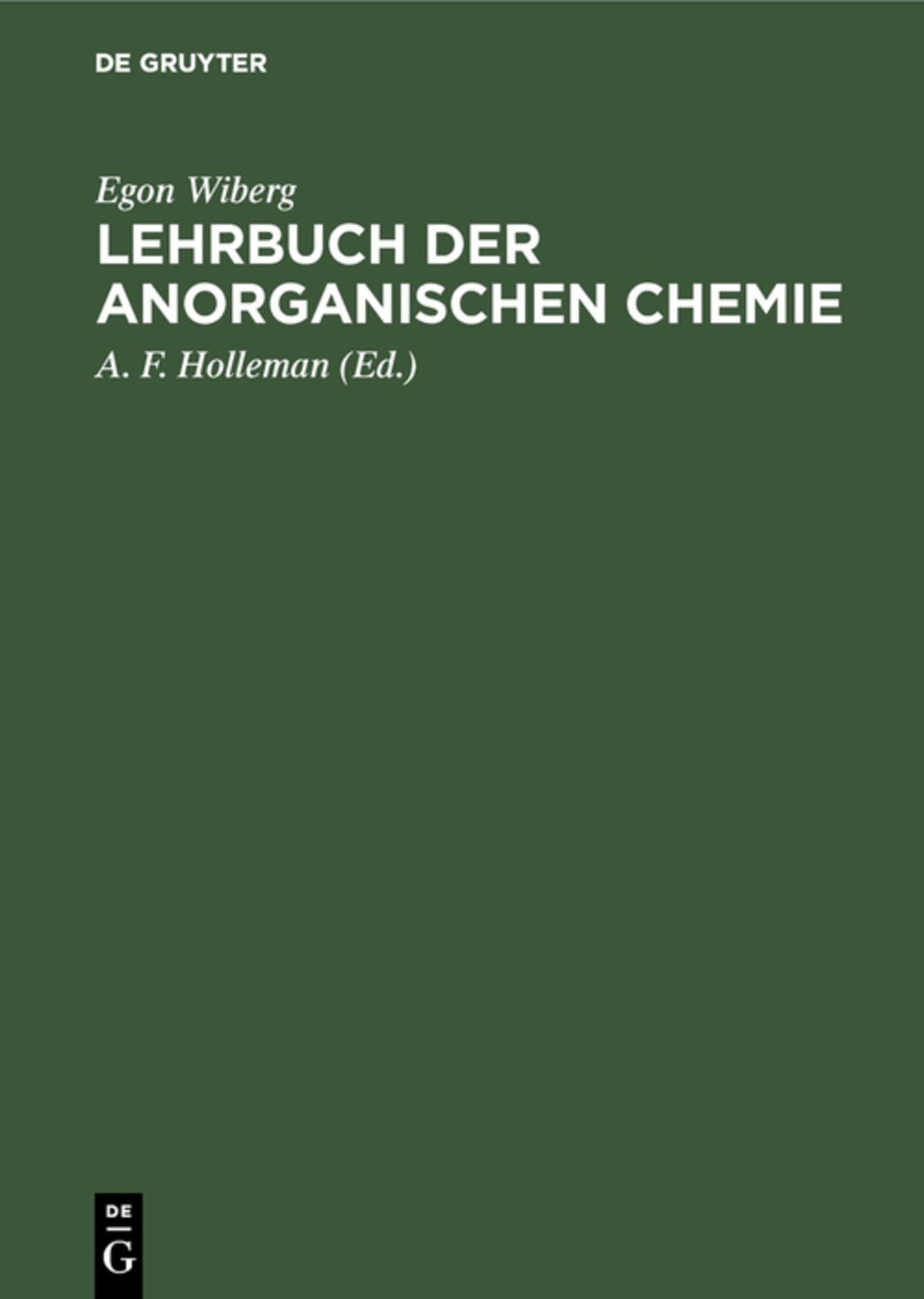 Cover image for Lehrbuch der anorganischen Chemie ISBN 9783111142661