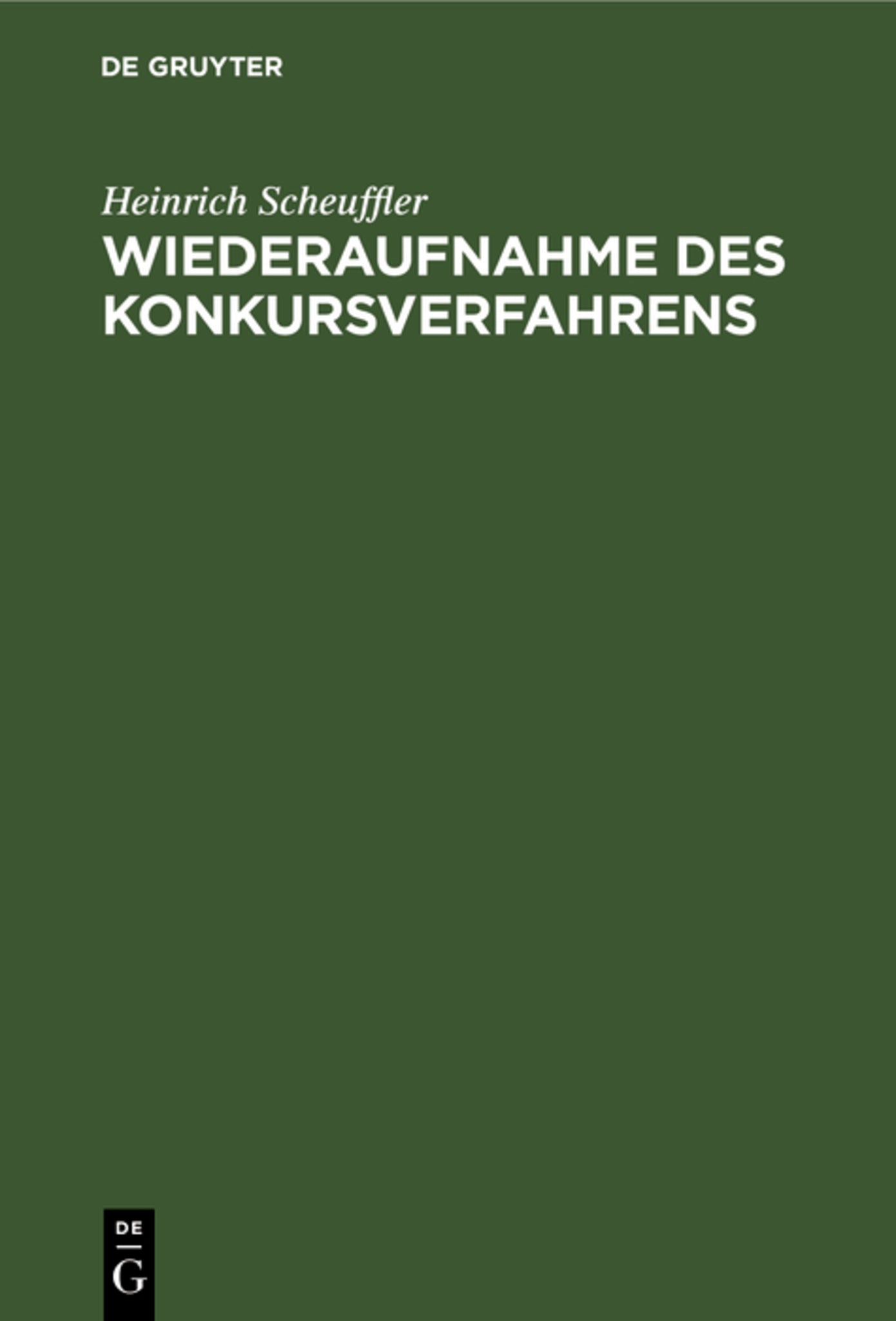Wiederaufnahme des Konkursverfahrens