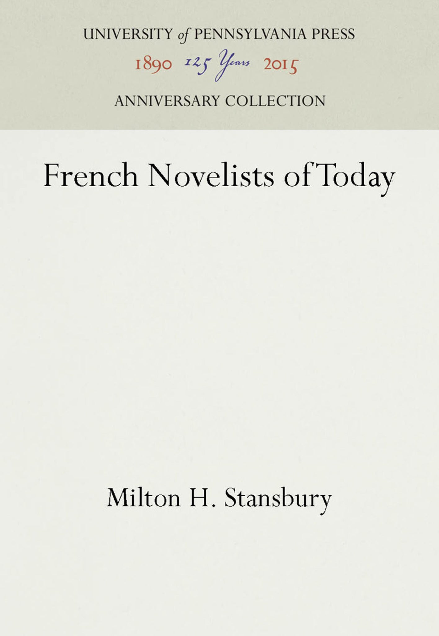 Cover image for French Novelists of Today ISBN 9781512818864