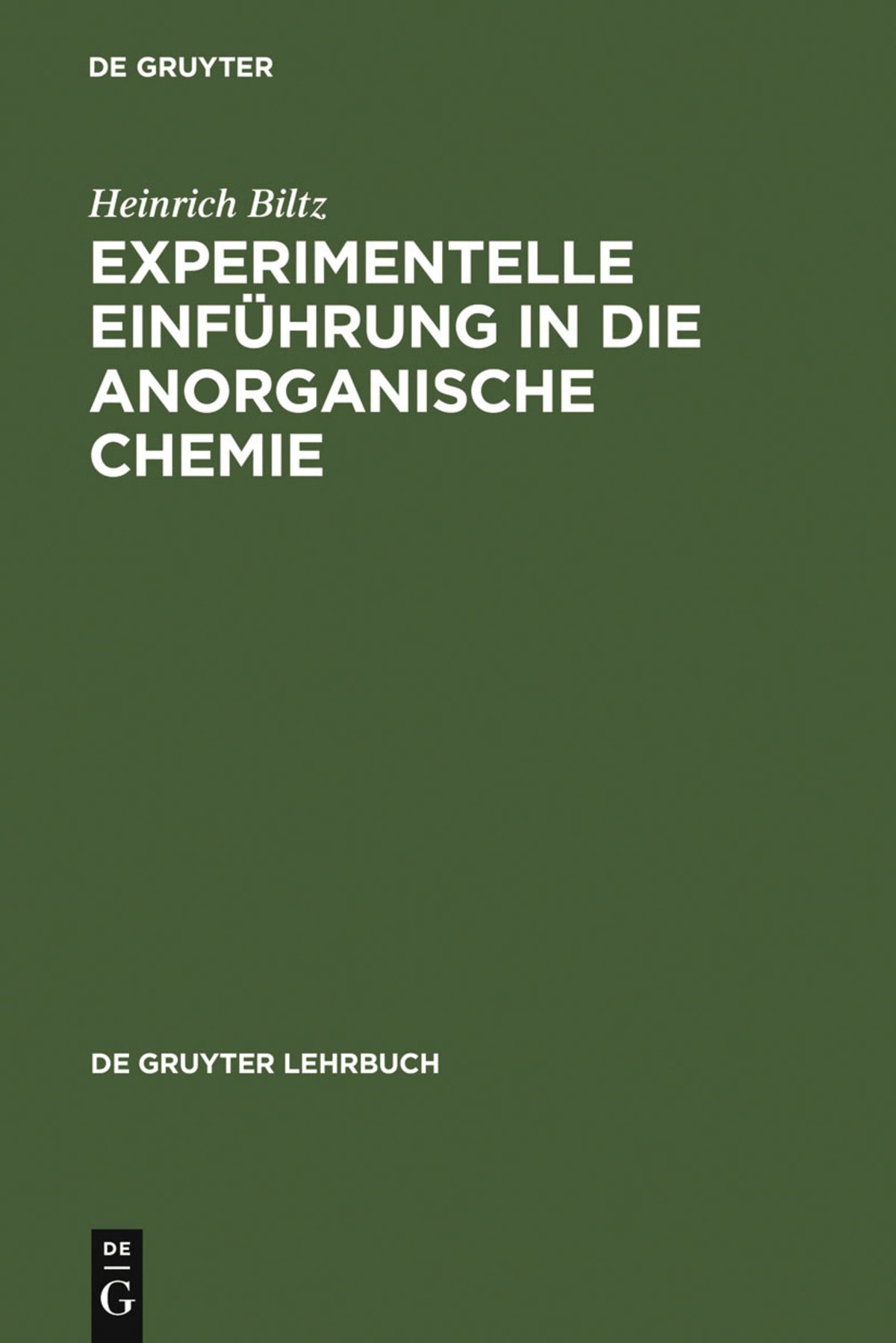 Cover image for Experimentelle Einführung in die Anorganische Chemie ISBN 9783110106602