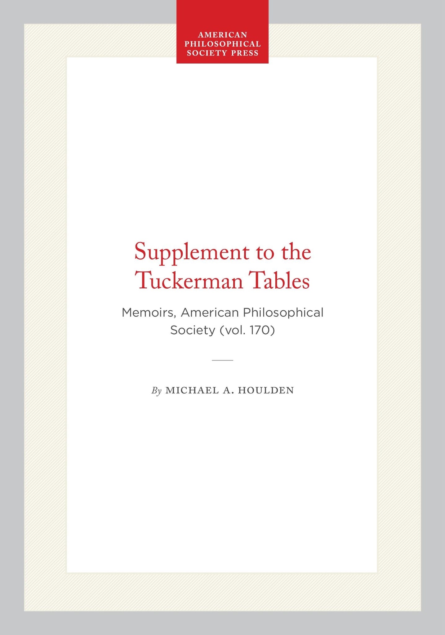 Supplement to the Tuckerman Tables
