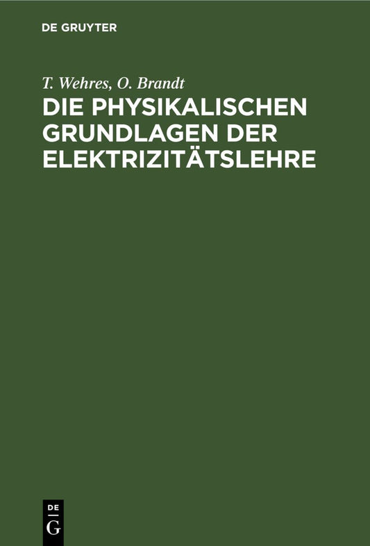 Die physikalischen Grundlagen der Elektrizitätslehre