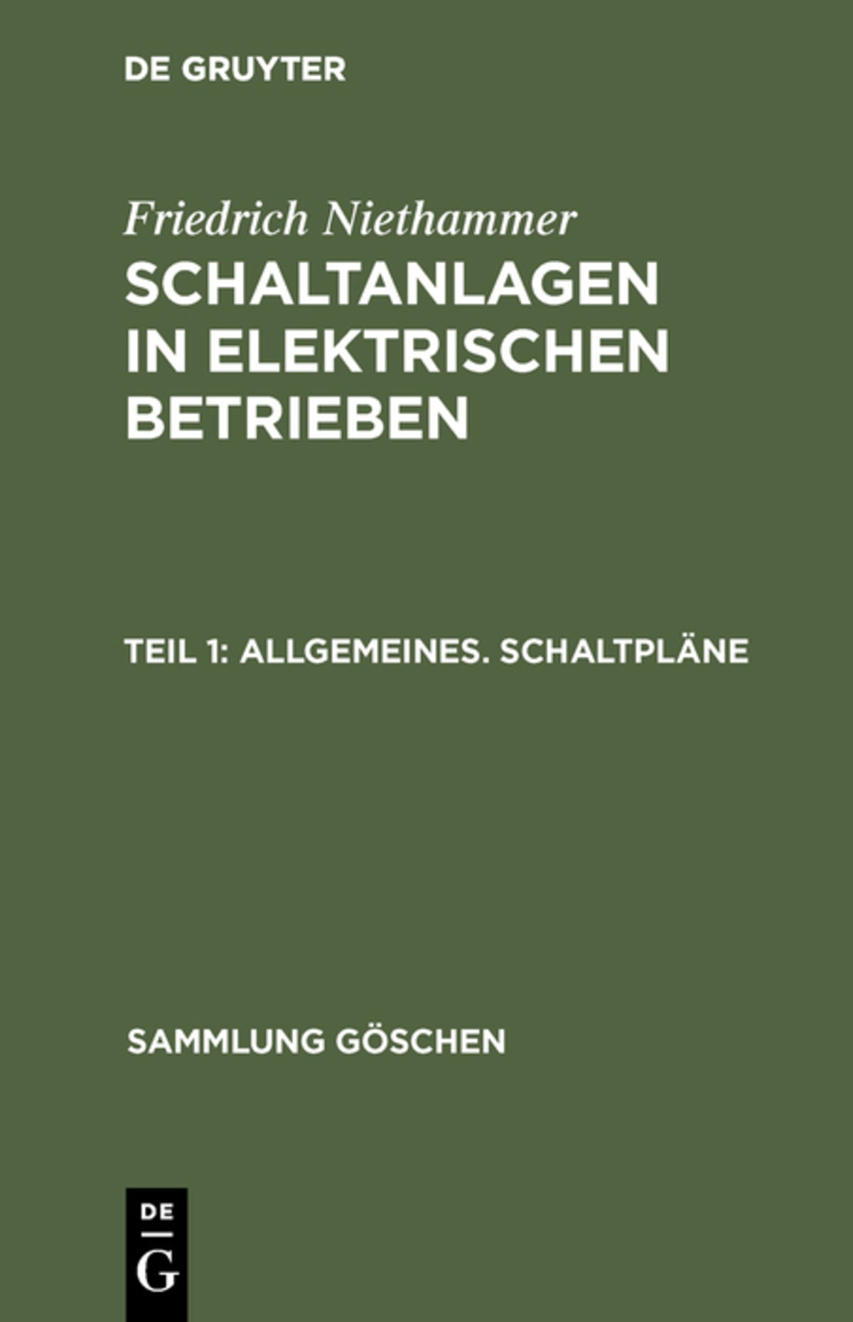 Cover image for Allgemeines. Schaltpläne ISBN 9783111011066