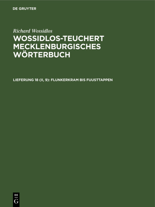Flunkerkram bis Fuusttappen