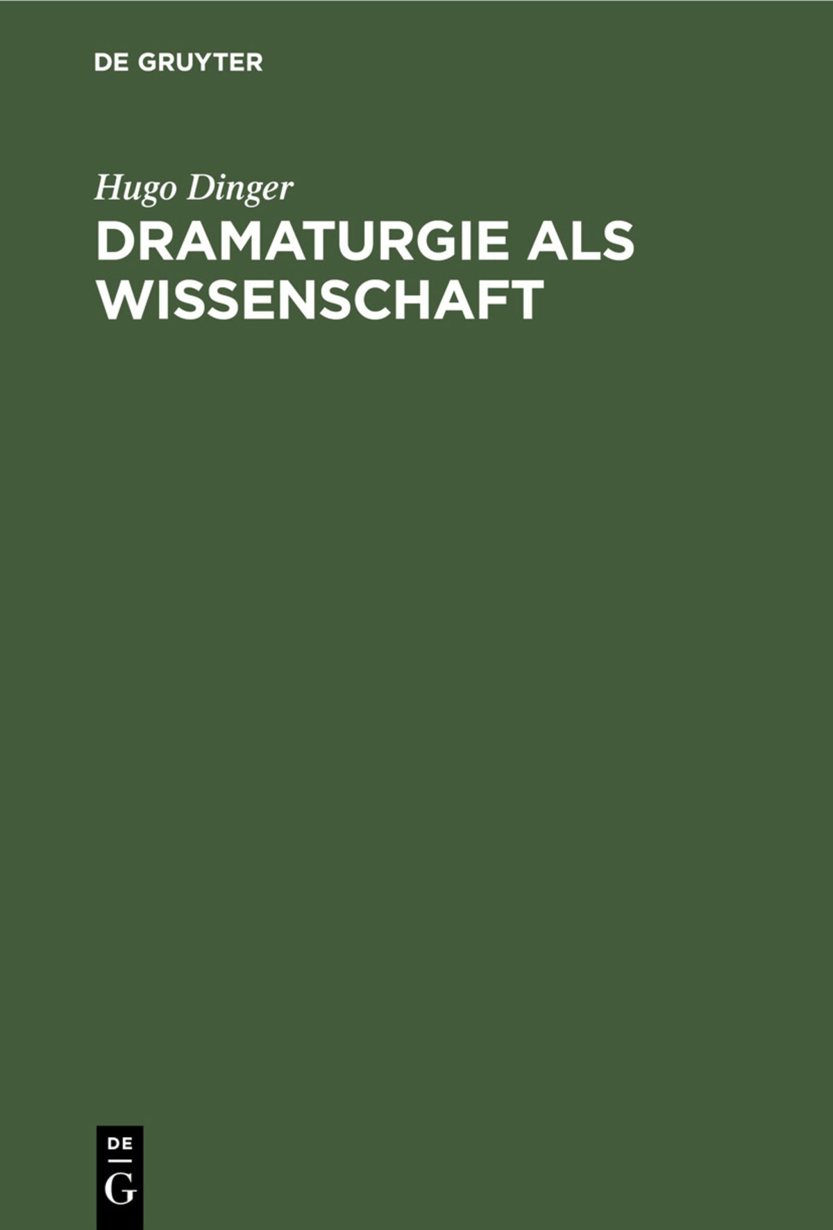 Cover image for Dramaturgie als Wissenschaft ISBN 9783112434772