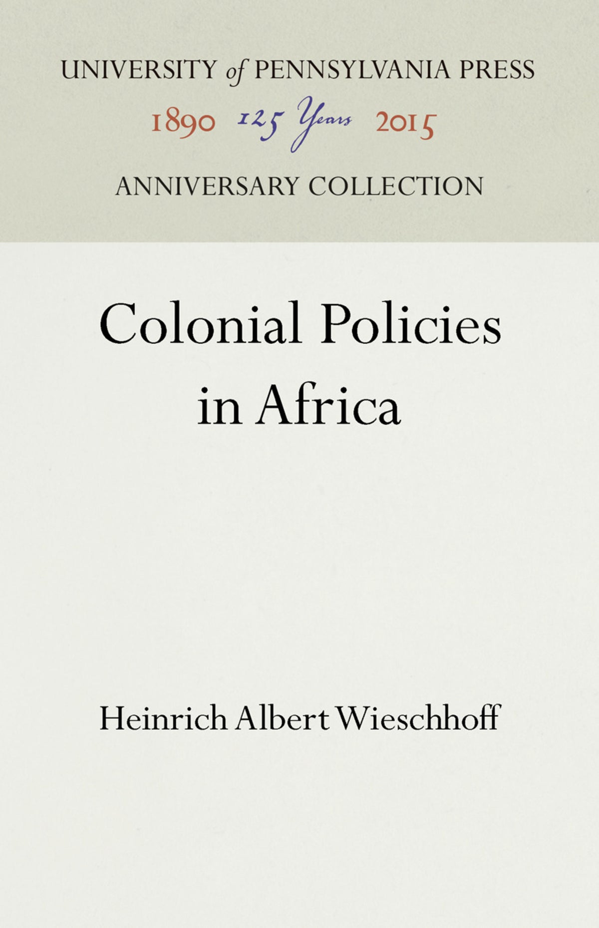Cover image for Colonial Policies in Africa ISBN 9781512819342