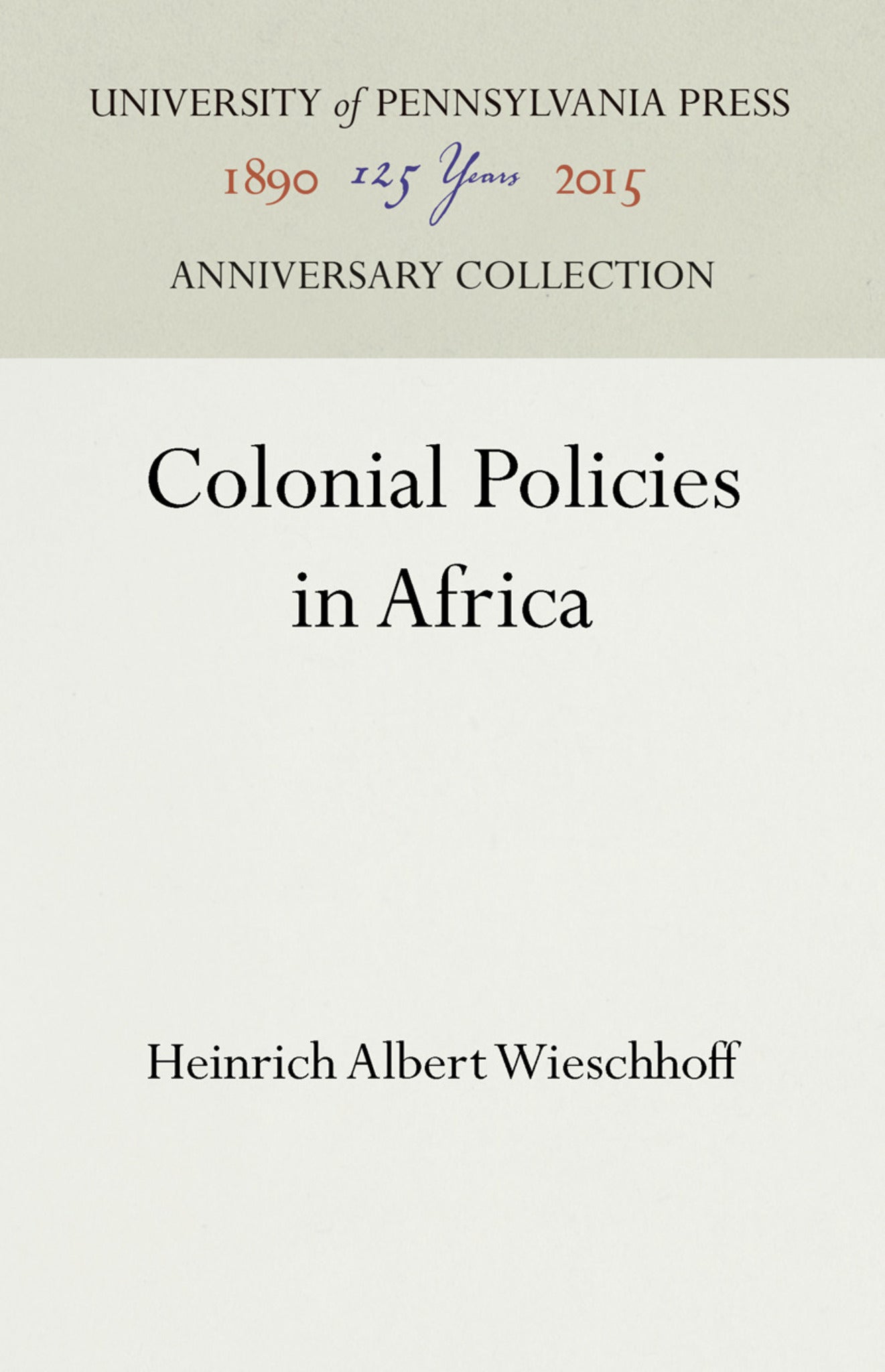 Cover image for Colonial Policies in Africa ISBN 9781512819342
