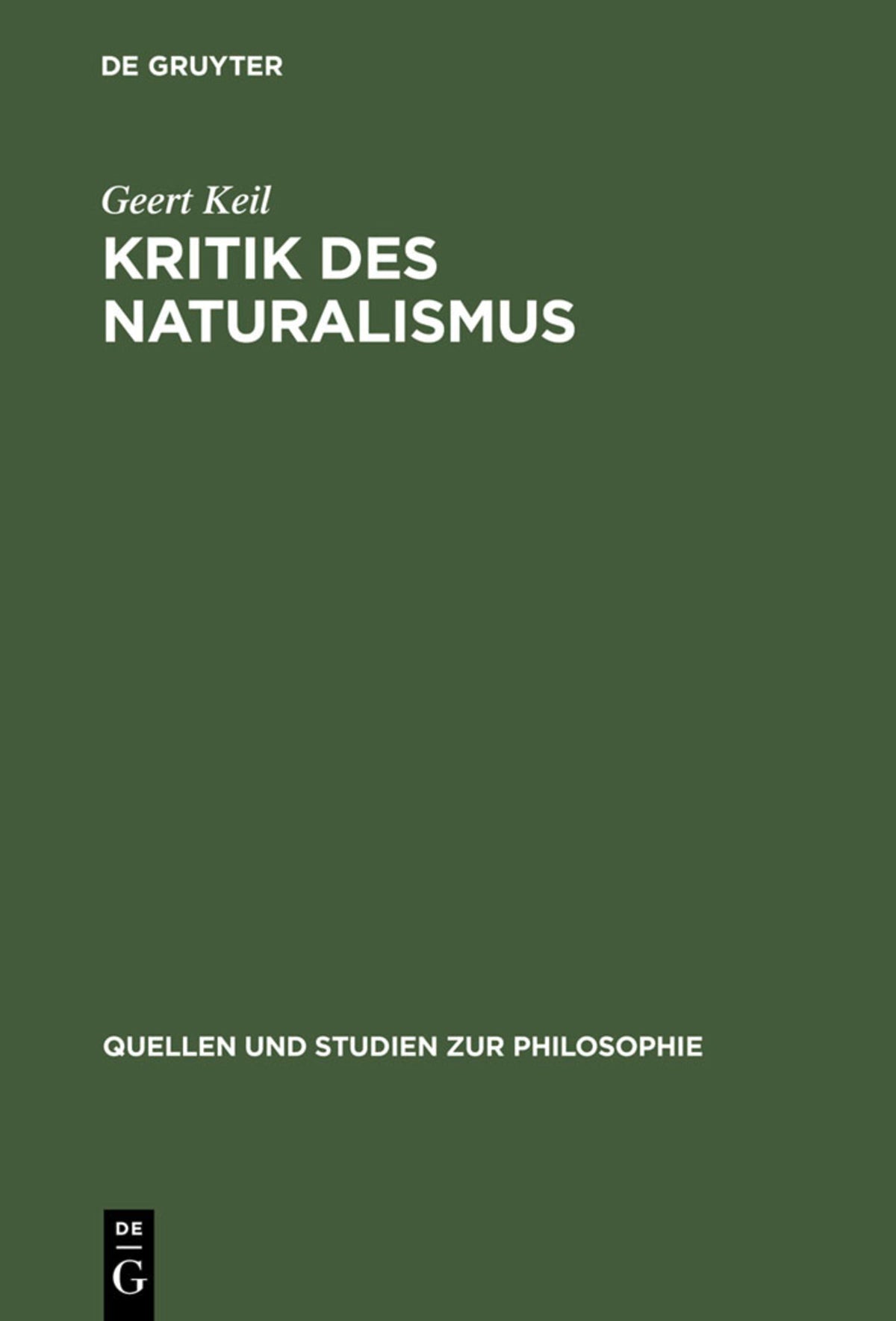 Cover image for Kritik des Naturalismus ISBN 9783110138658