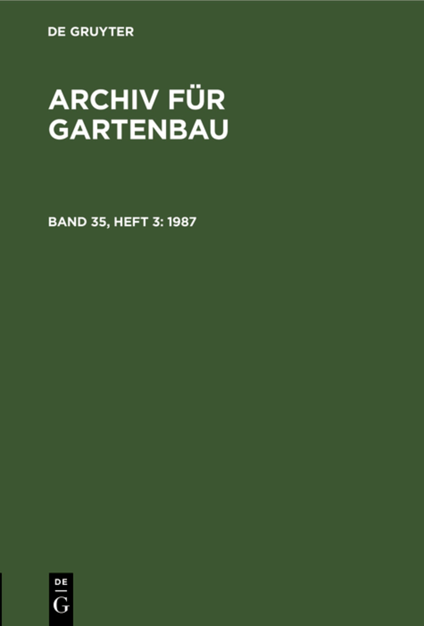 Cover image for 1987 ISBN 9783112476697