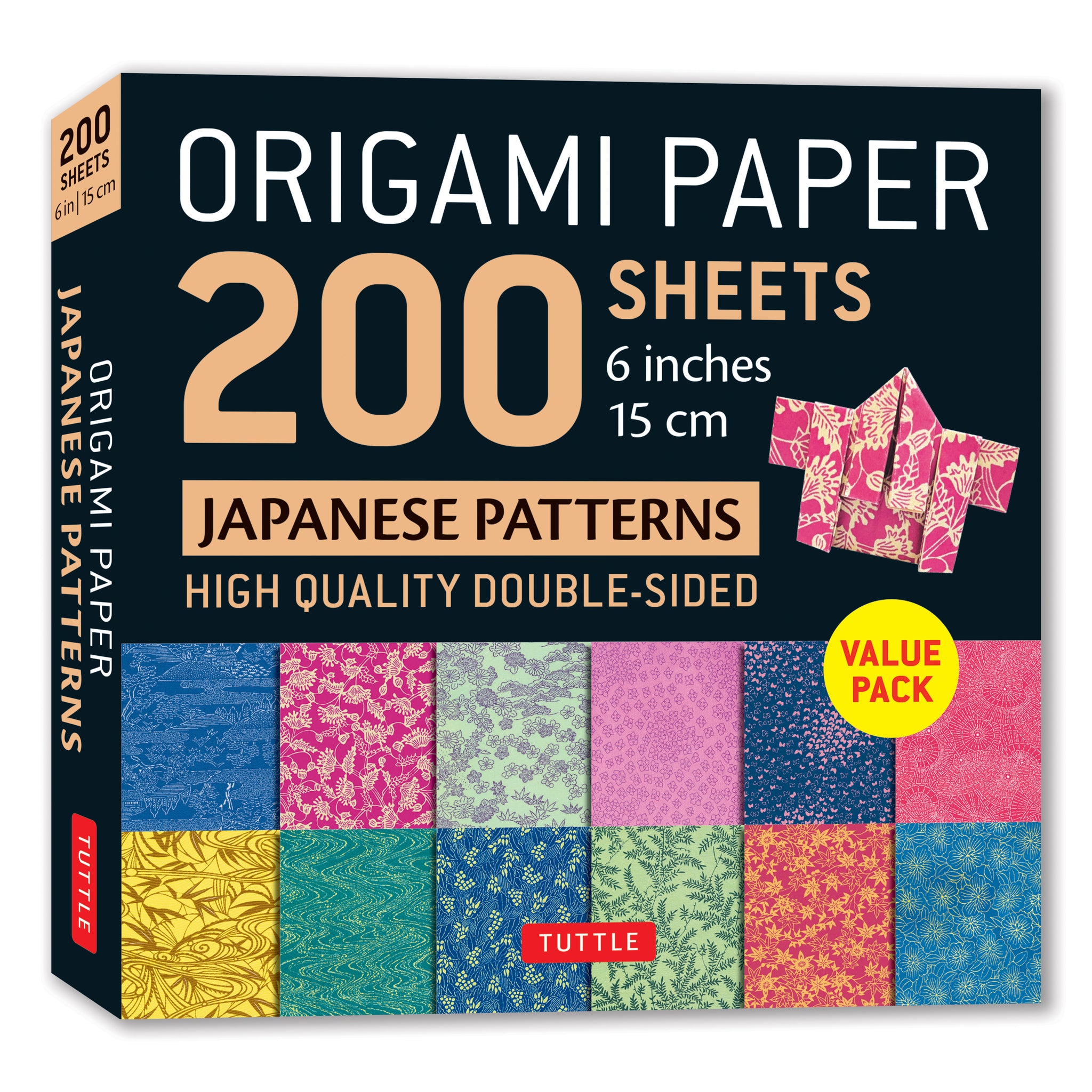 Origami Paper 200 sheets Japanese Patterns 6" 15 cm