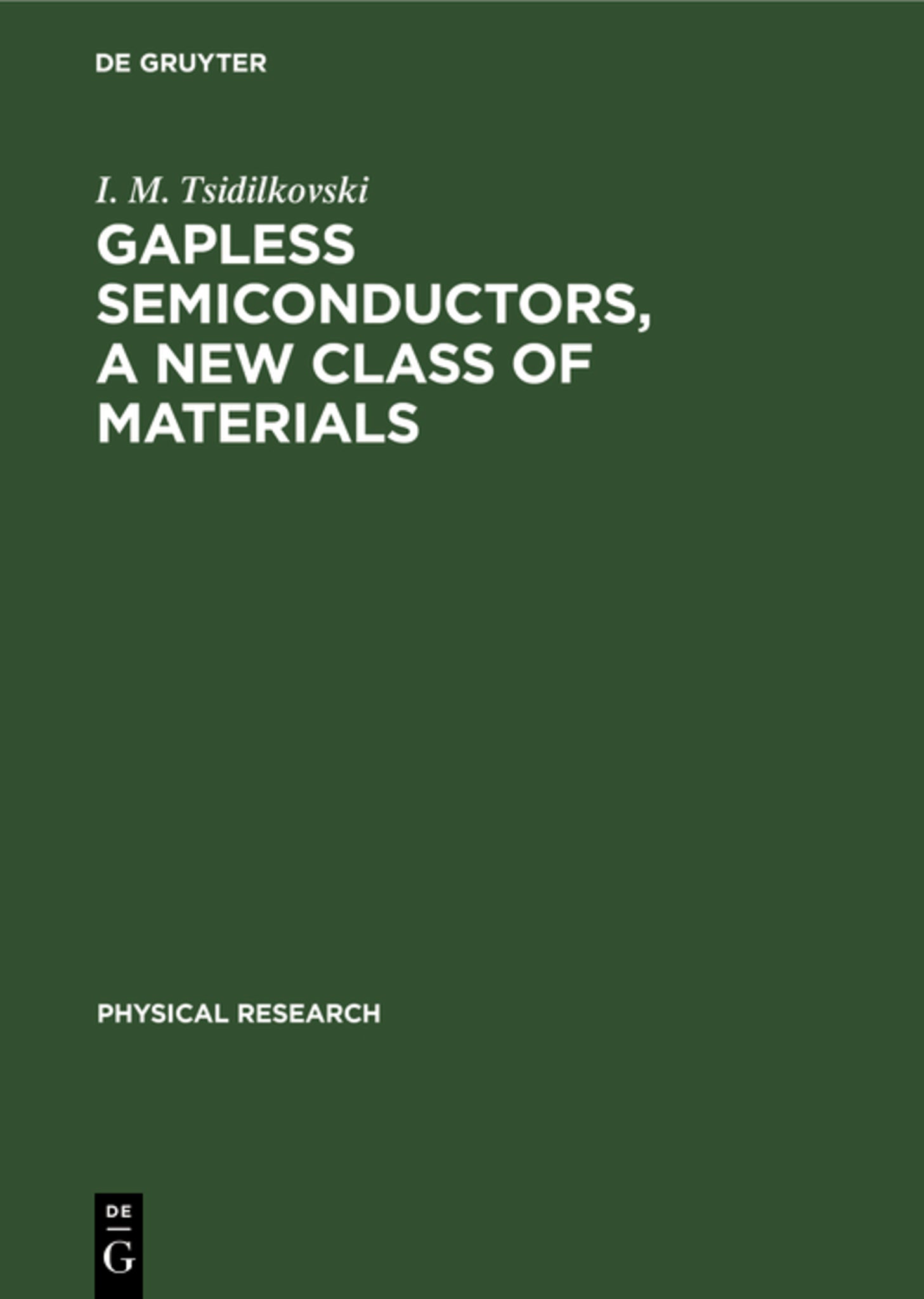 Gapless Semiconductors, a New Class of Materials