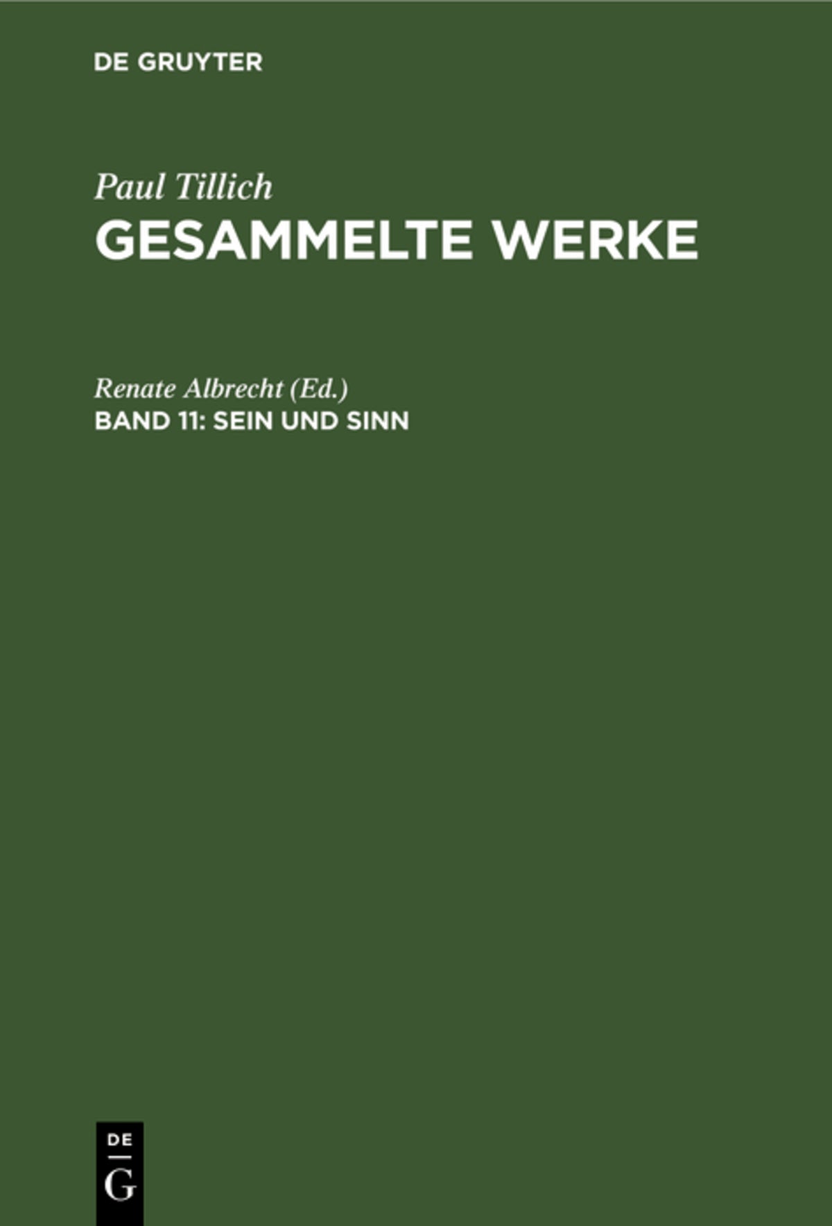 Cover image for Sein und Sinn ISBN 9783112357071