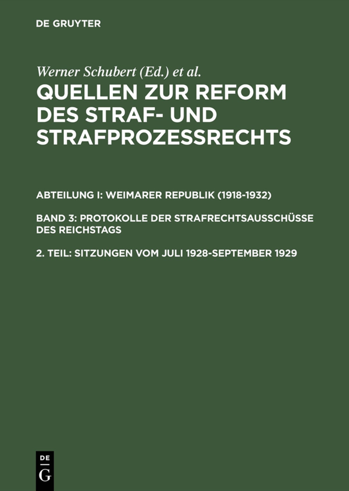 Cover image for Sitzungen vom Juli 1928–September 1929 ISBN 9783110151398