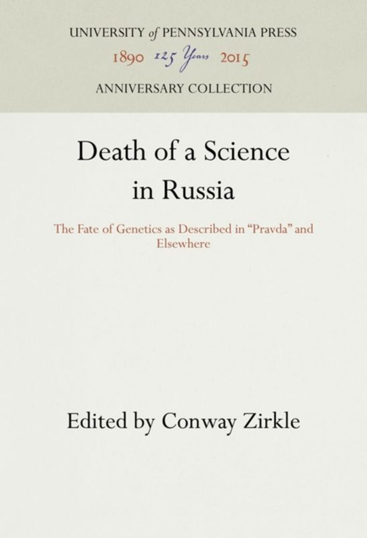 Cover image for Death of a Science in Russia ISBN 9781512809060