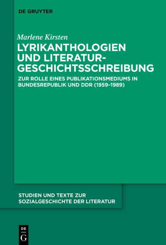Lyrikanthologien und Literaturgeschichtsschreibung
