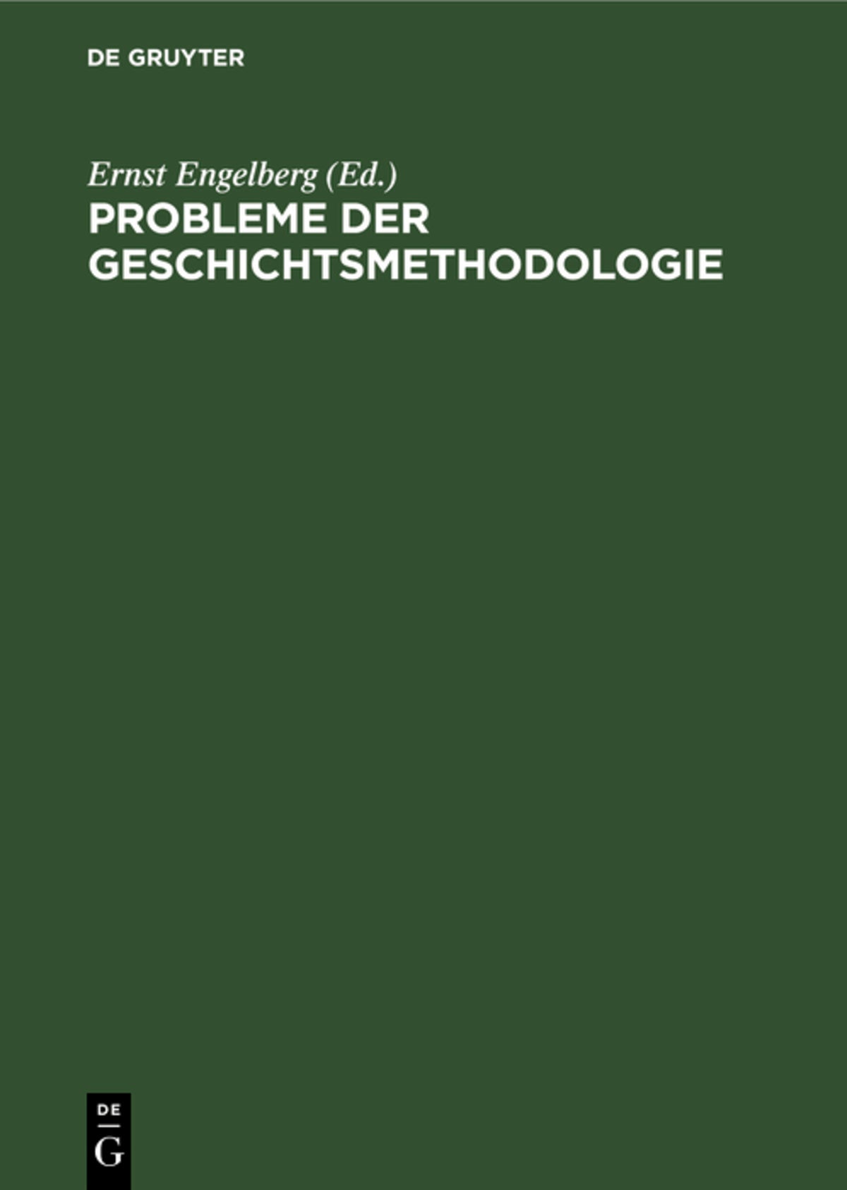 Cover image for Probleme der Geschichtsmethodologie ISBN 9783112564110