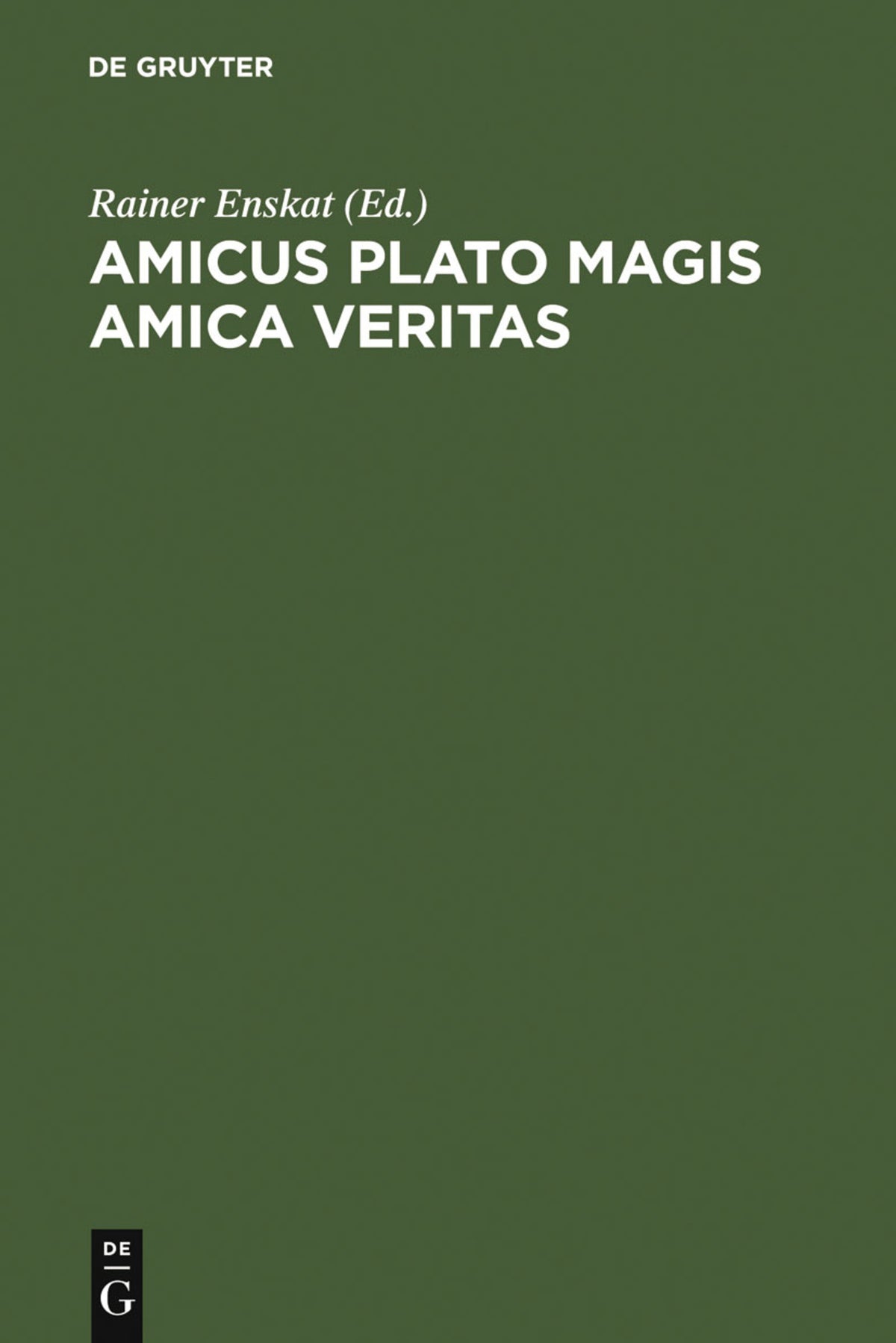 Cover image for Amicus Plato magis amica veritas ISBN 9783110155631