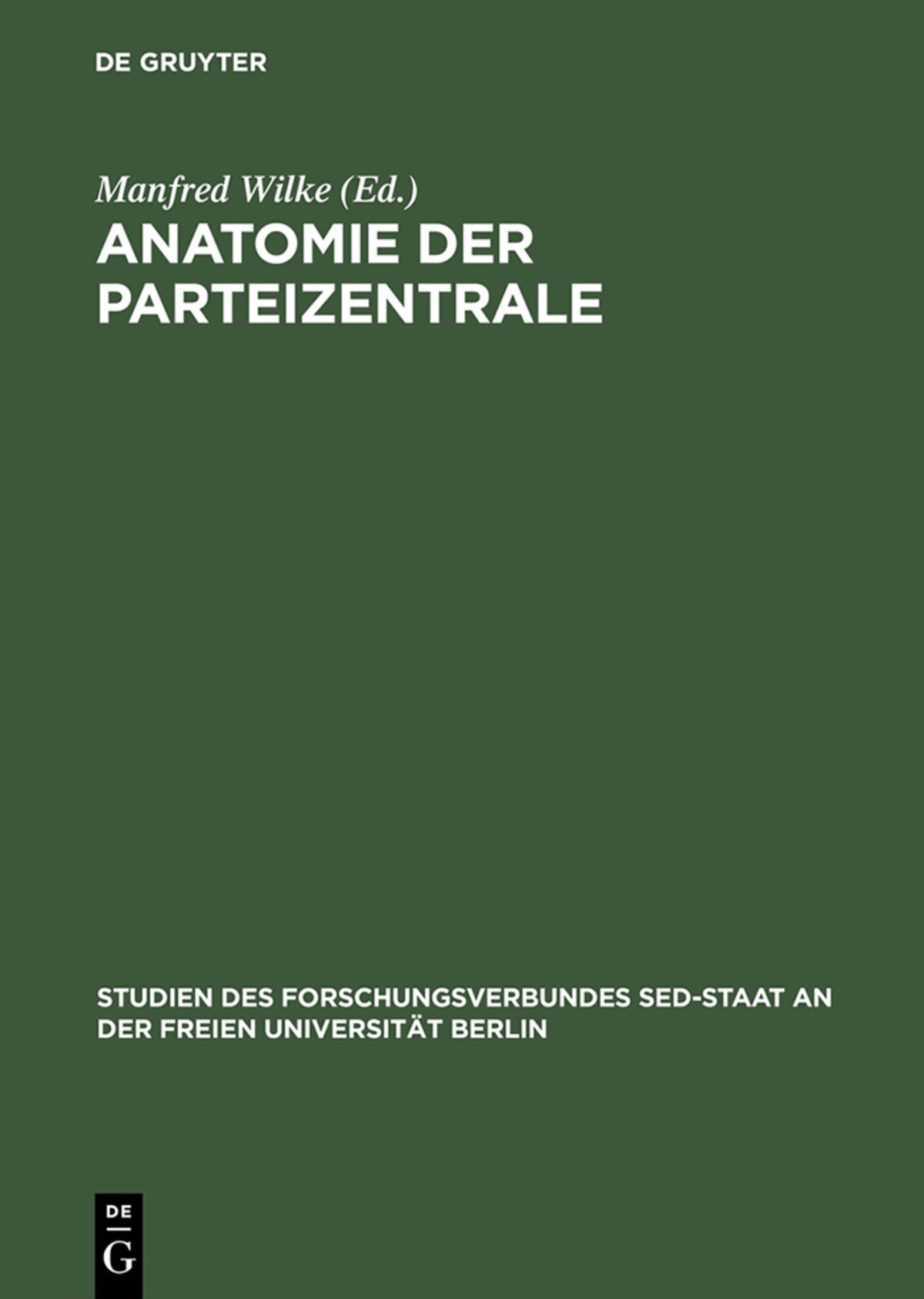 Cover image for Anatomie der Parteizentrale ISBN 9783050032207