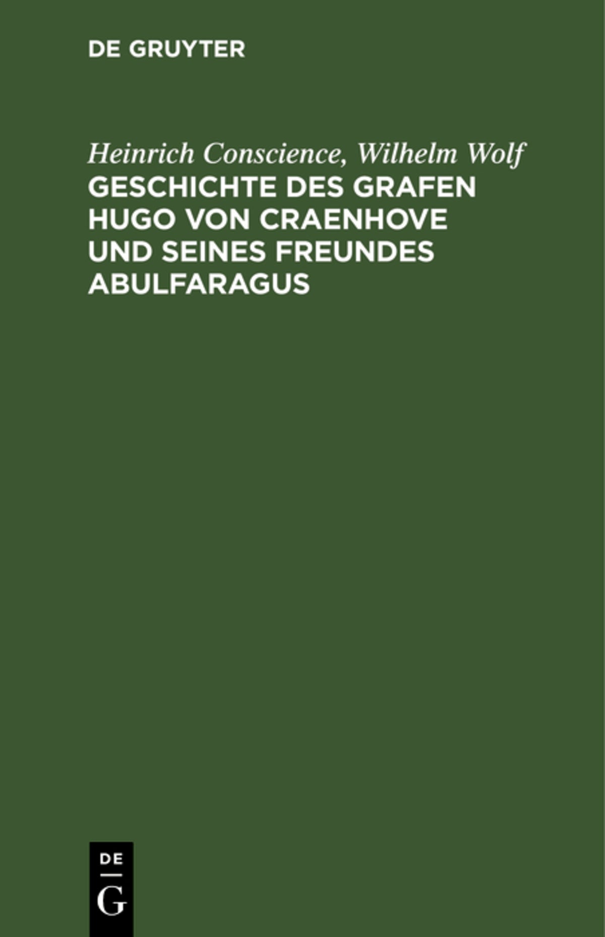 Cover image for Geschichte des Grafen Hugo von Craenhove und seines Freundes Abulfaragus ISBN 9783112514092