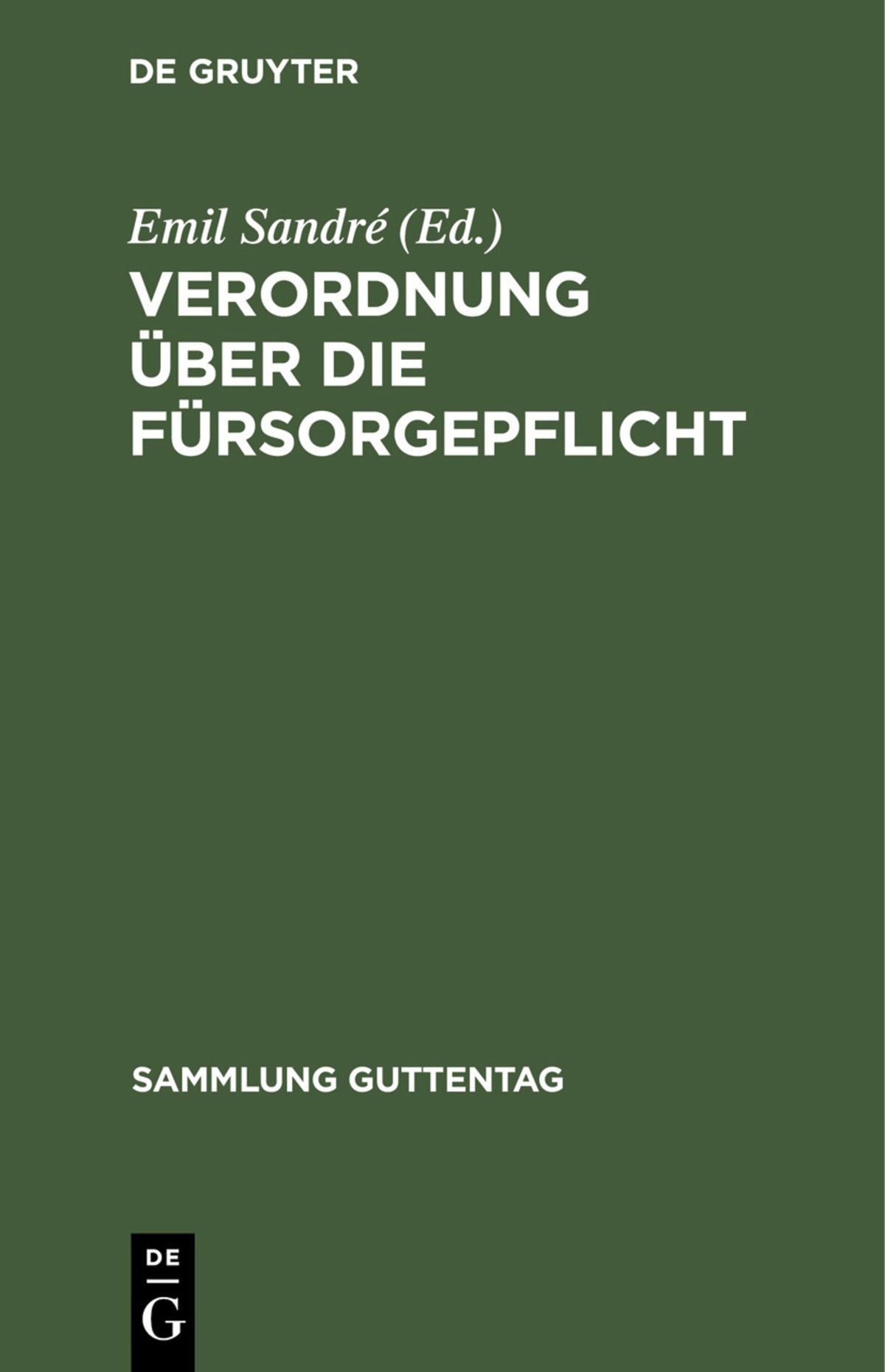 Verordnung über die Fürsorgepflicht