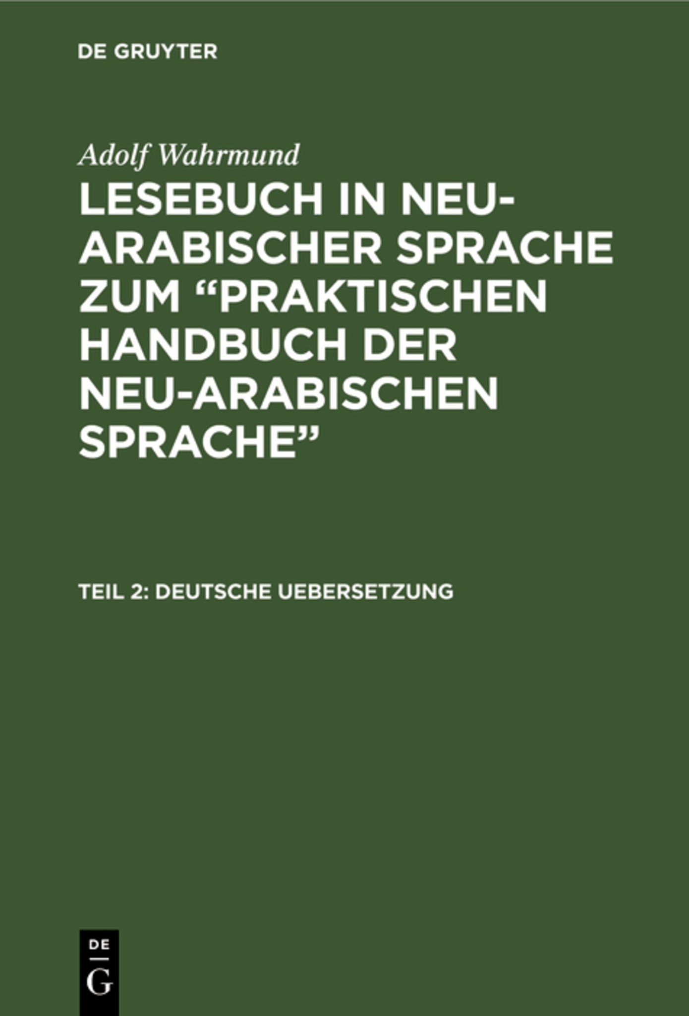 Deutsche Uebersetzung