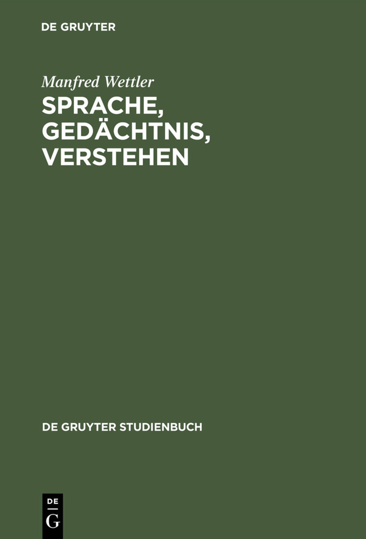 Cover image for Sprache, Gedächtnis, Verstehen ISBN 9783110079715