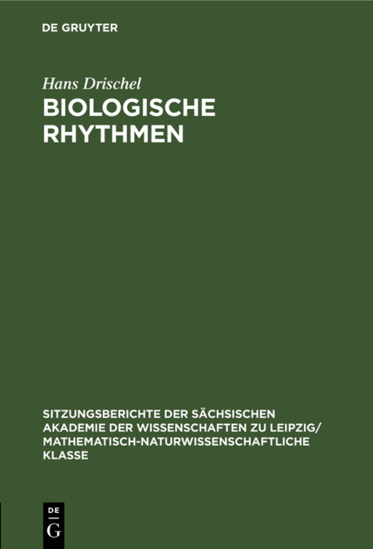Cover image for Biologische Rhythmen ISBN 9783112499733