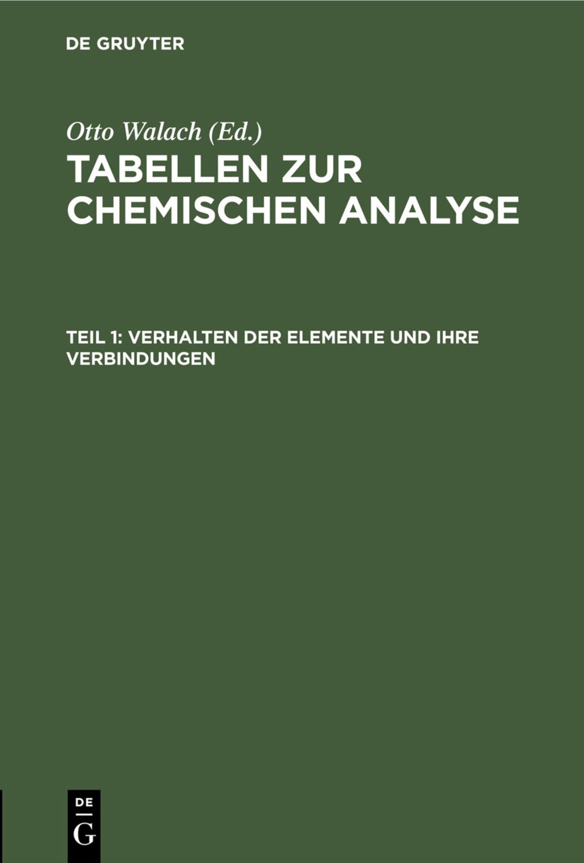 Verhalten der Elemente und ihre Verbindungen