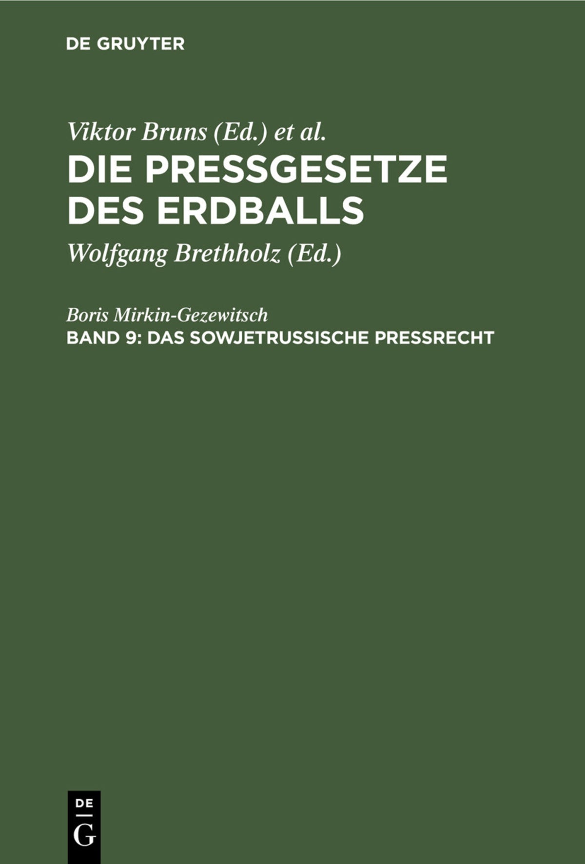 Das sowjetrussische Preßrecht