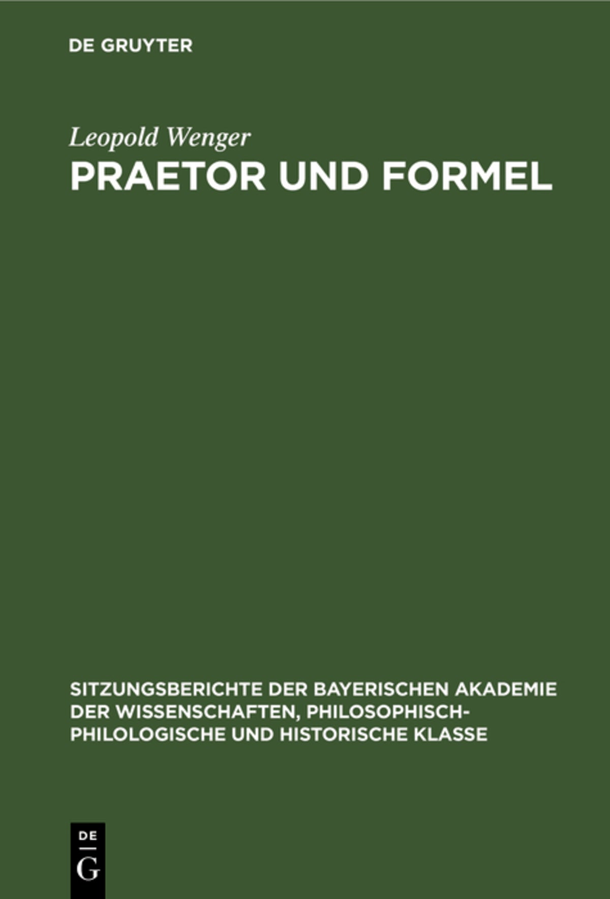 Cover image for Praetor und Formel ISBN 9783486751826