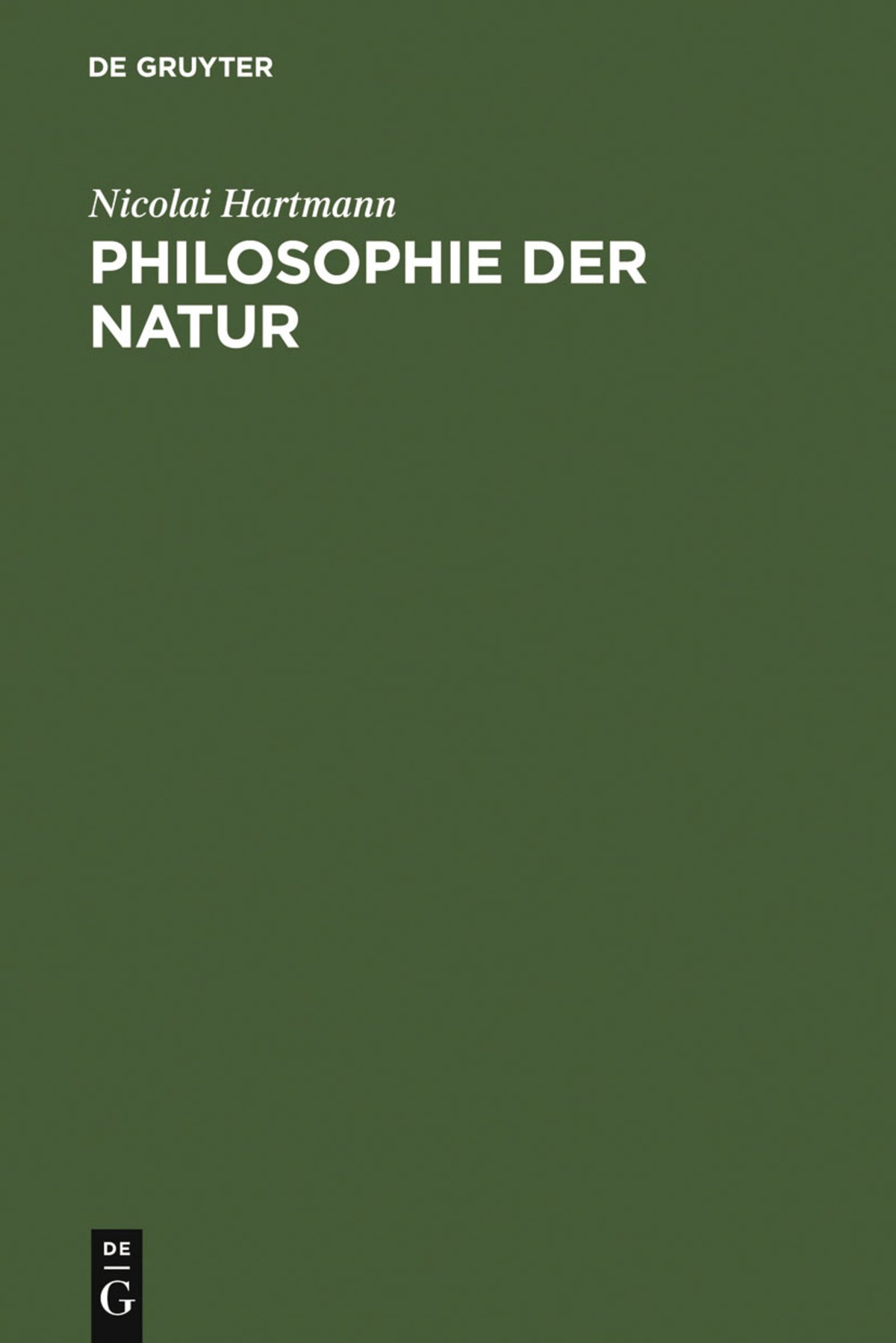 Cover image for Philosophie der Natur ISBN 9783110047493