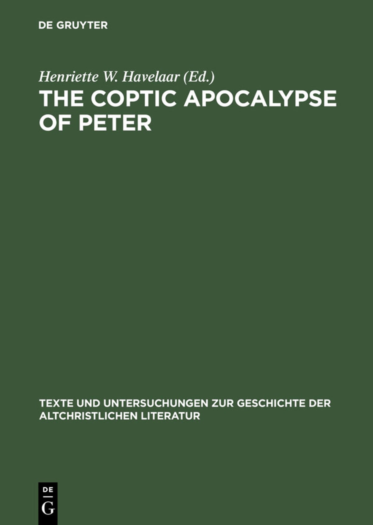 Cover image for The Coptic Apocalypse of Peter ISBN 9783110173321