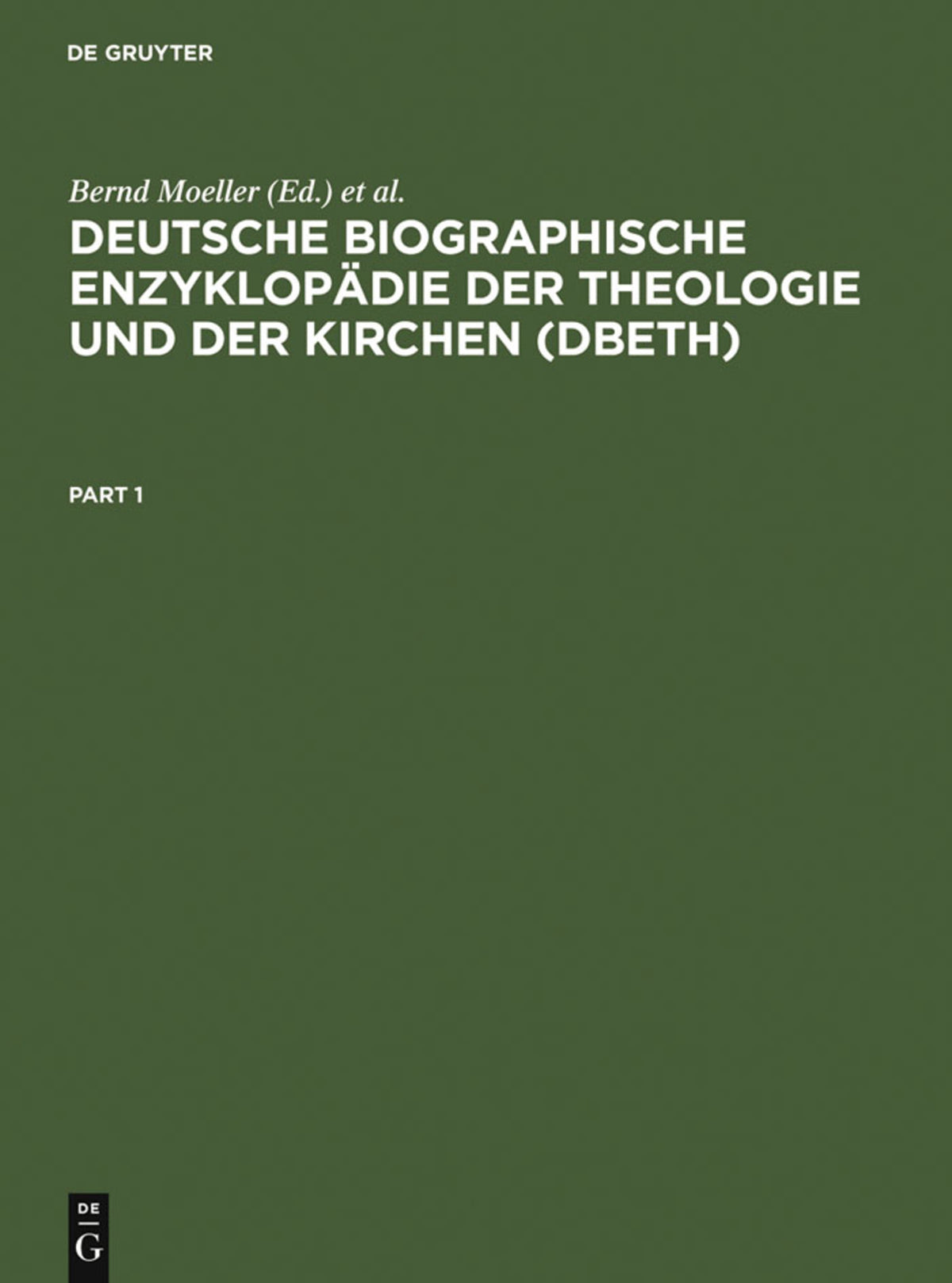 Cover image for Deutsche Biographische Enzyklopädie der Theologie und der Kirchen (DBETh) ISBN 9783598116667