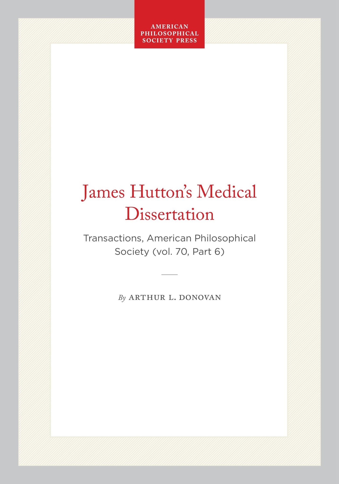 James Hutton’s Medical Dissertation