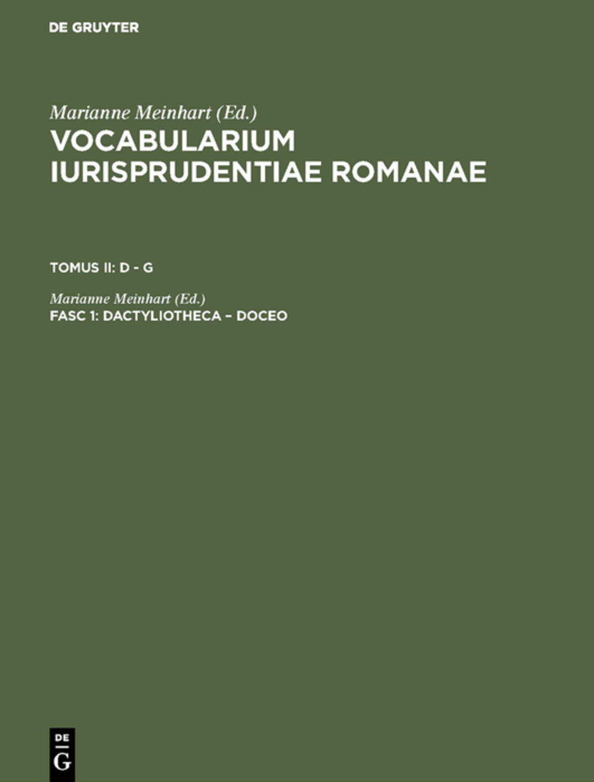 Cover image for dactyliotheca – doceo ISBN 9783110013757