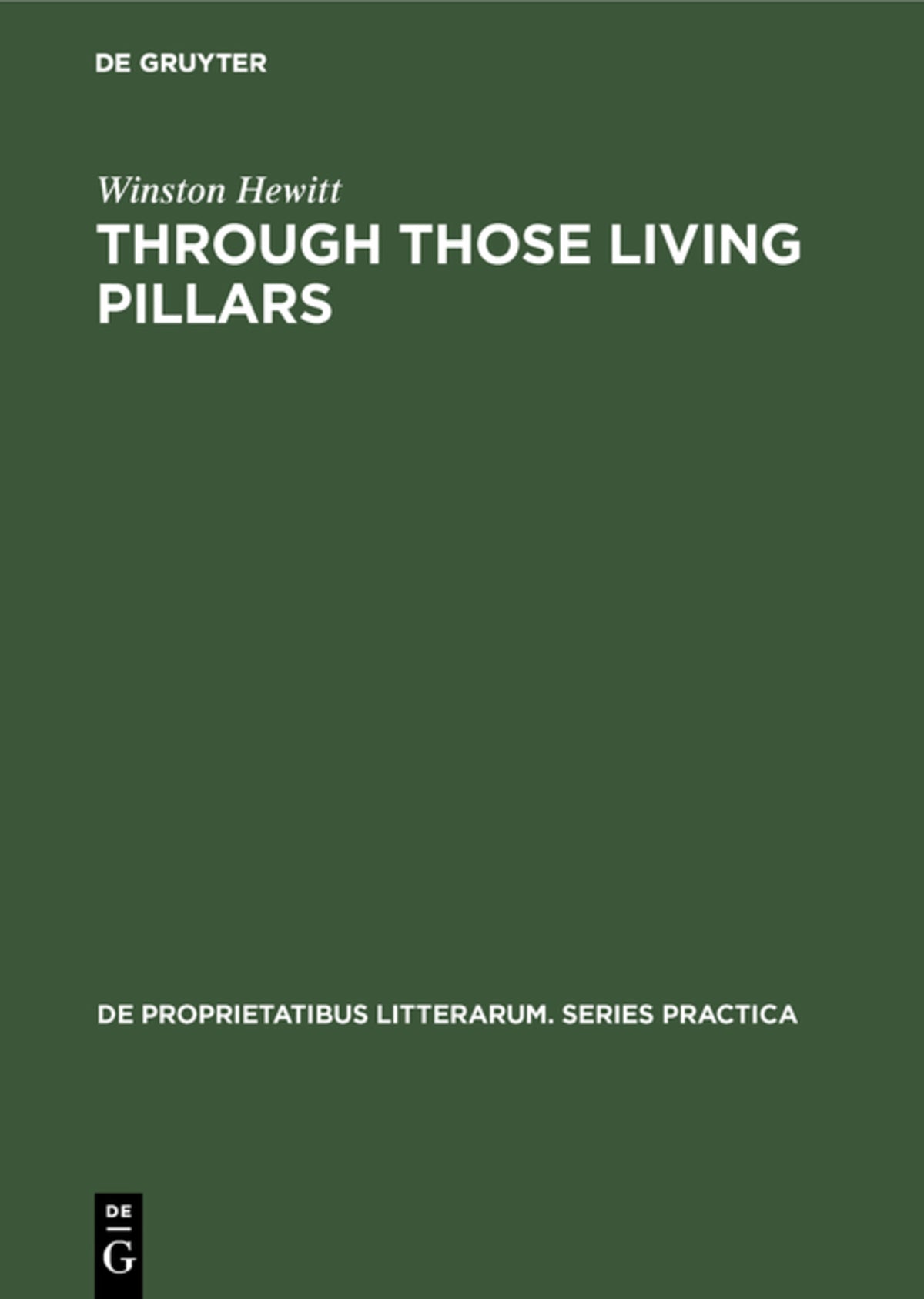 Cover image for Through those living pillars ISBN 9783110992236