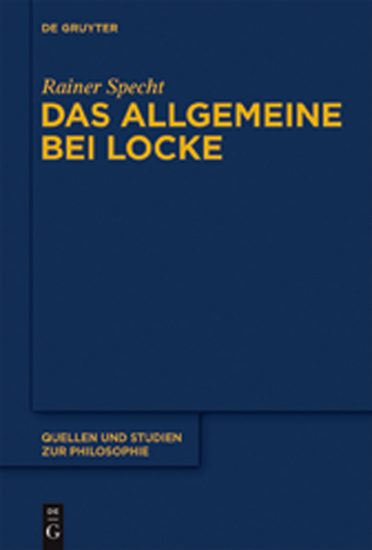 Cover image for Das Allgemeine bei Locke ISBN 9783110268492