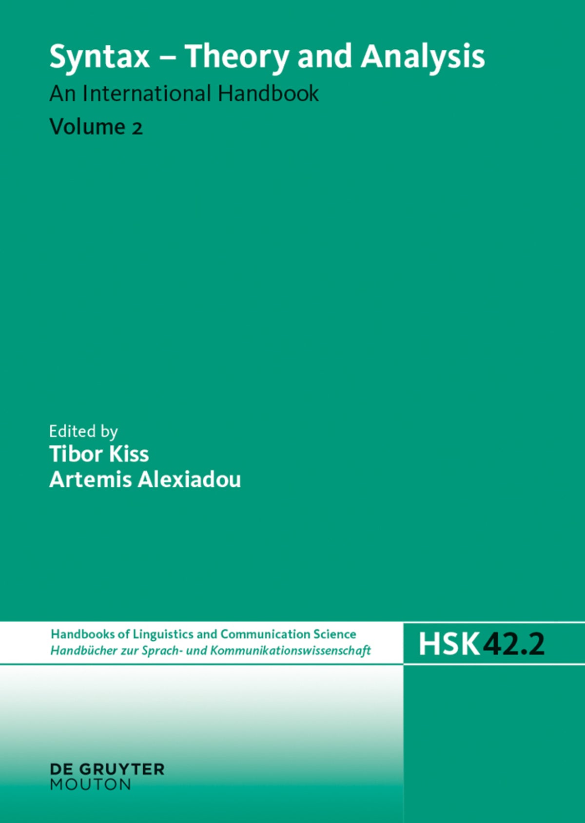 Cover image for Syntax - Theory and Analysis. Volume 2 ISBN 9783110358667