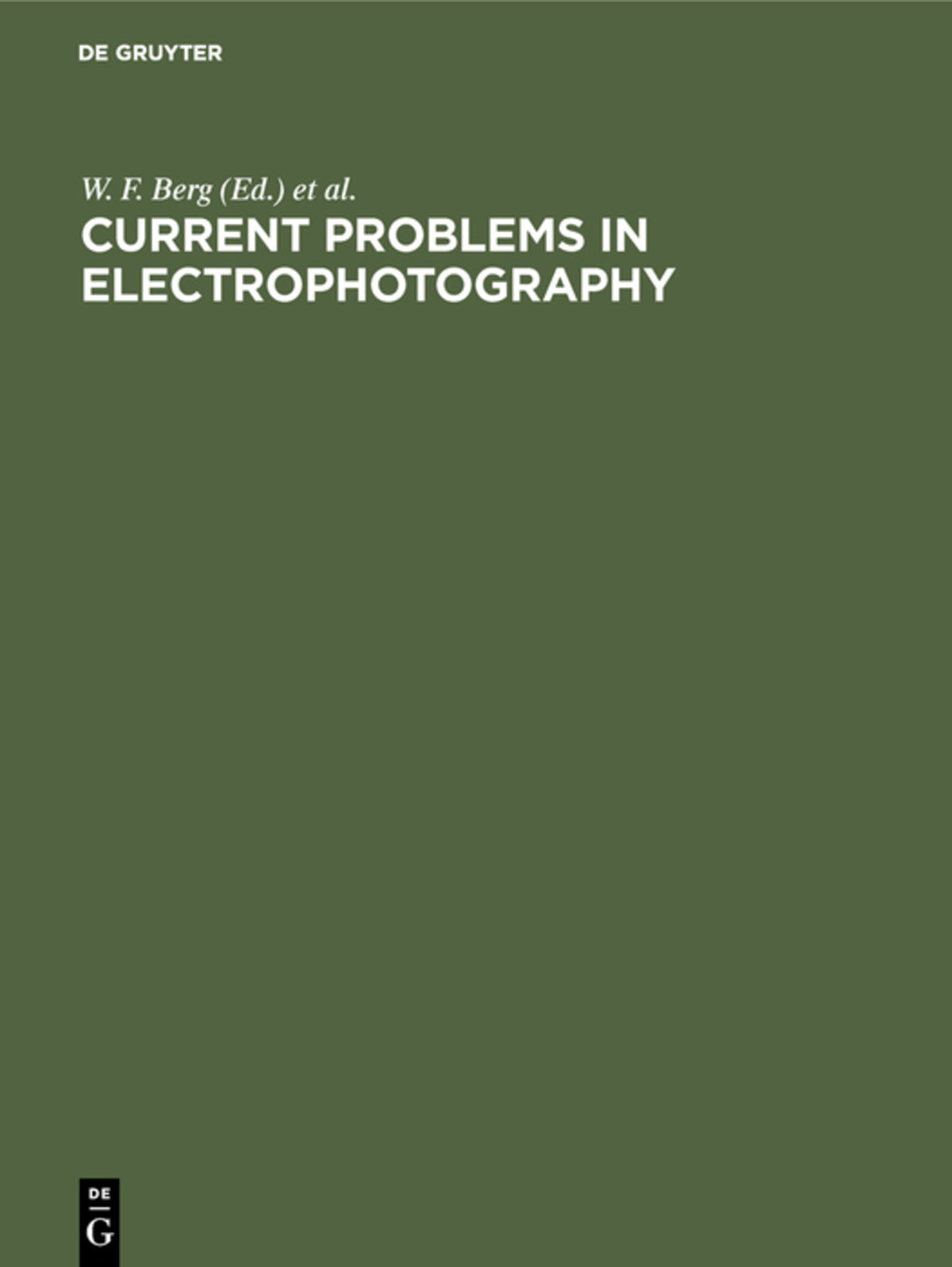 Cover image for Current problems in electrophotography ISBN 9783110036992
