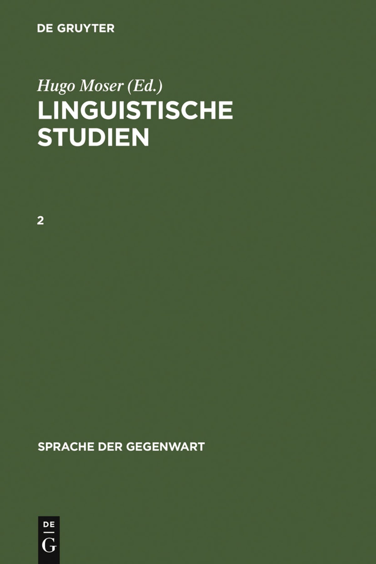 Cover image for Linguistische Studien. 2 ISBN 9783110124859