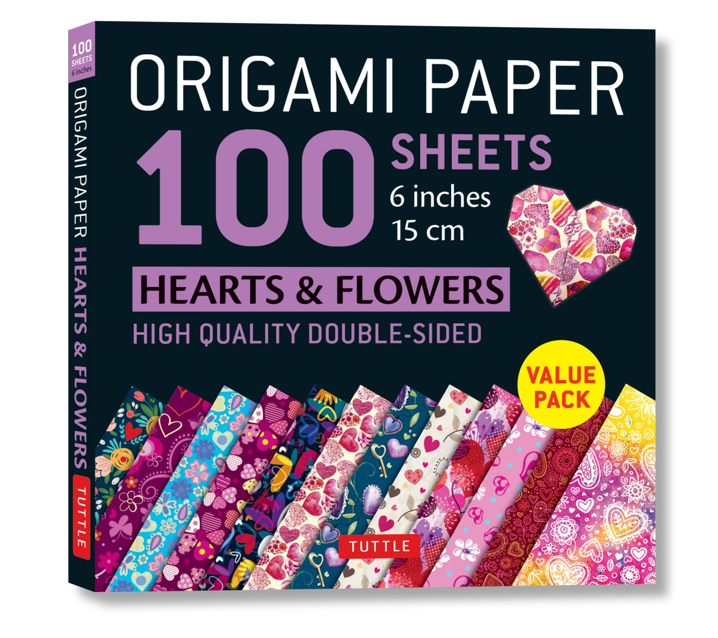 Origami Paper 100 sheets Hearts & Flowers 6" (15 cm)